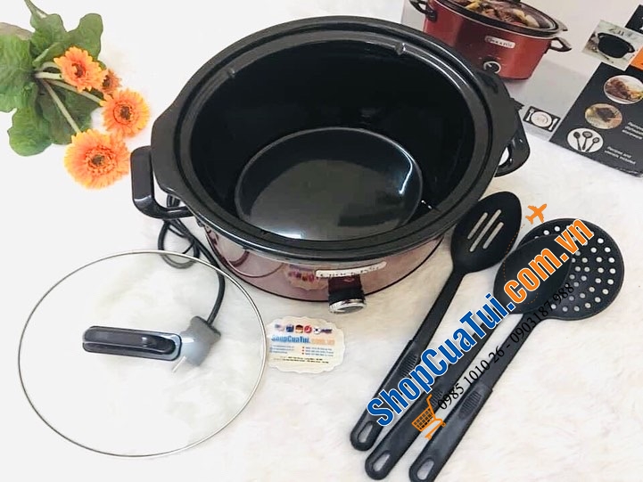 NỒI NẤU CHẬM CROCK POT 3,5 lít, hai cài đặt nhiệt và chức năng giữ ấm, phù hợp dành cho gia đình nhỏ 2-4 người