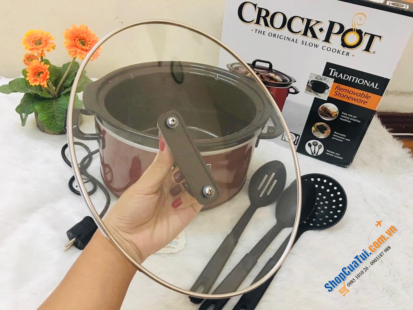NỒI NẤU CHẬM CROCK POT 3,5 lít, hai cài đặt nhiệt và chức năng giữ ấm, phù hợp dành cho gia đình nhỏ 2-4 người