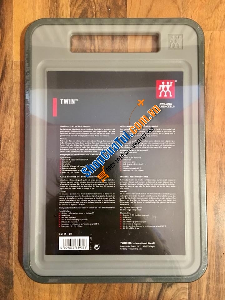 Thớt kháng khuẩn cao cấp Zwilling  - Đức - Size 29x20x1cm