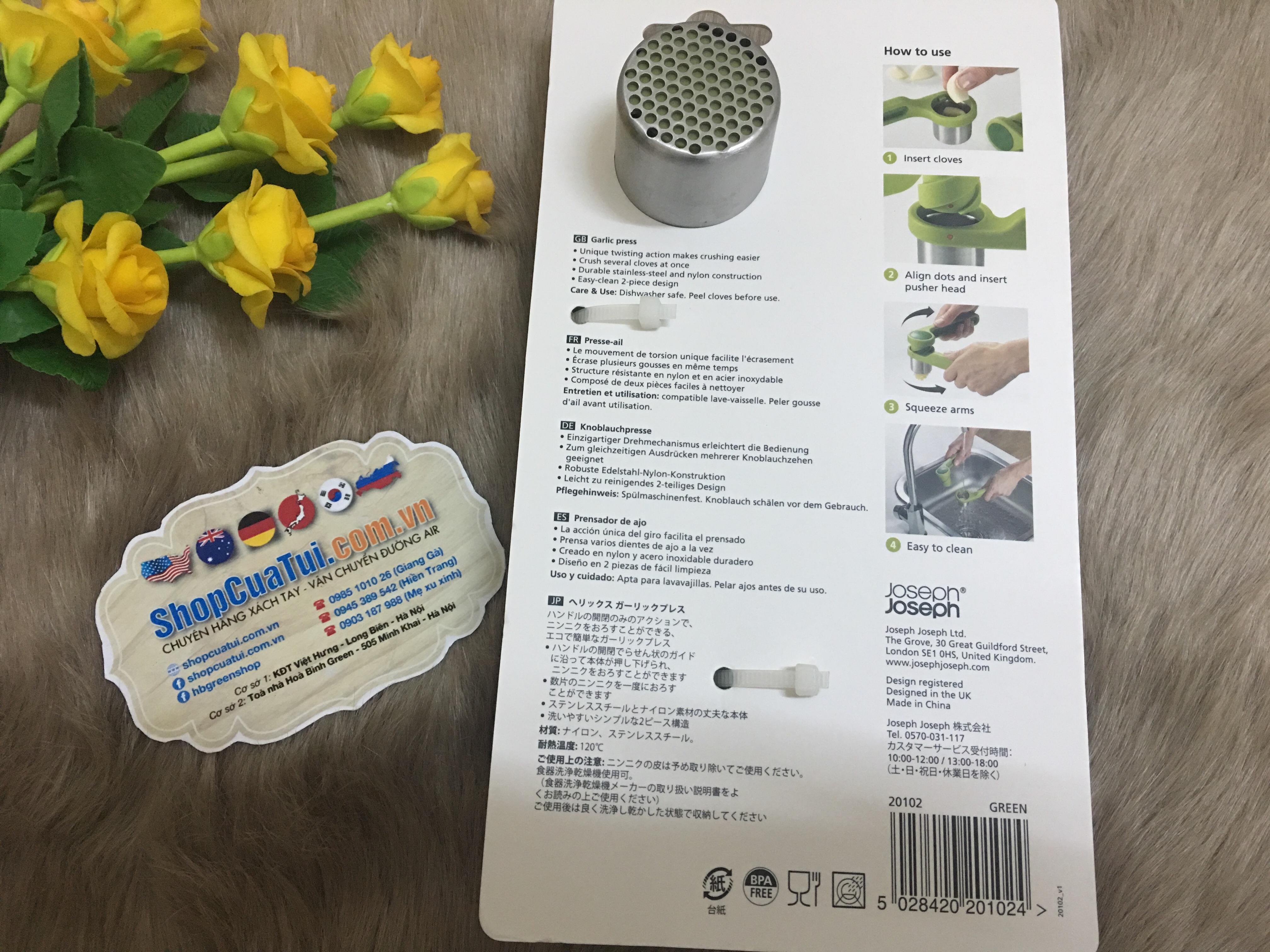 DỤNG CỤ NGHIỀN TỎI JOSEPH JOSEPH