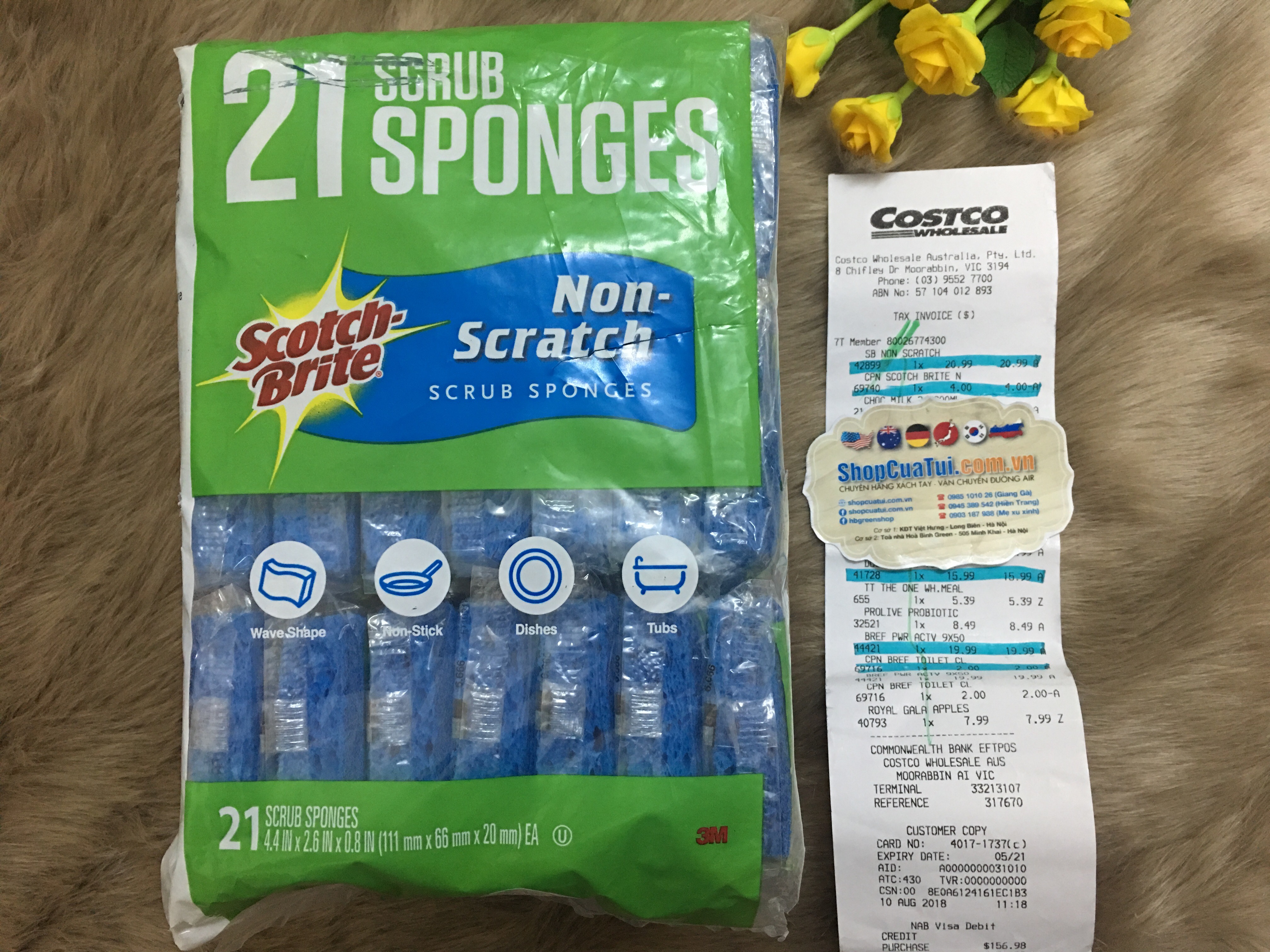 Miếng Bọt Rửa bát SCOTCH BRITE Kháng khuẩn túi 21 miếng