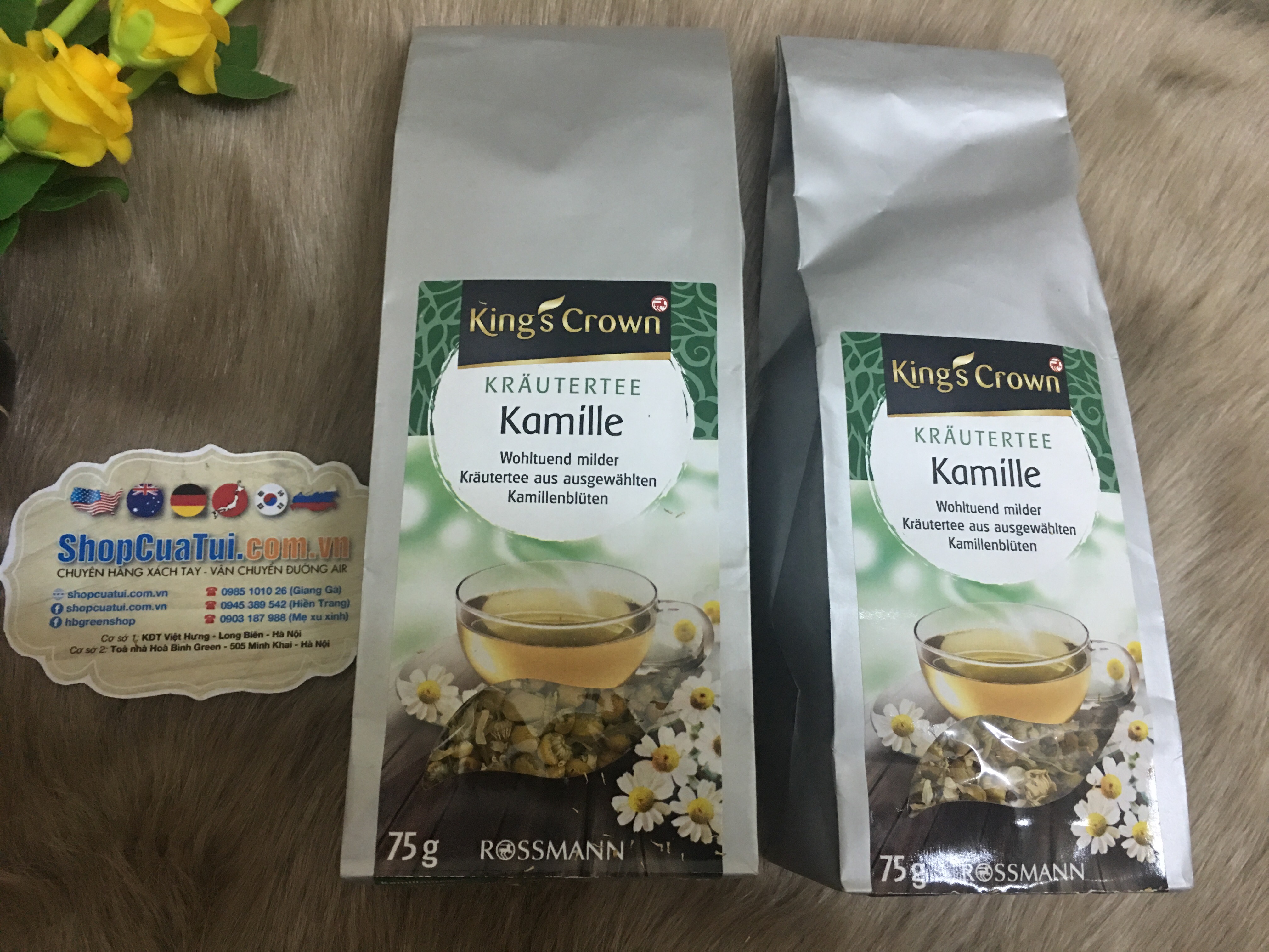 Trà hoa cúc nguyên bông King Crown, Đức 75g