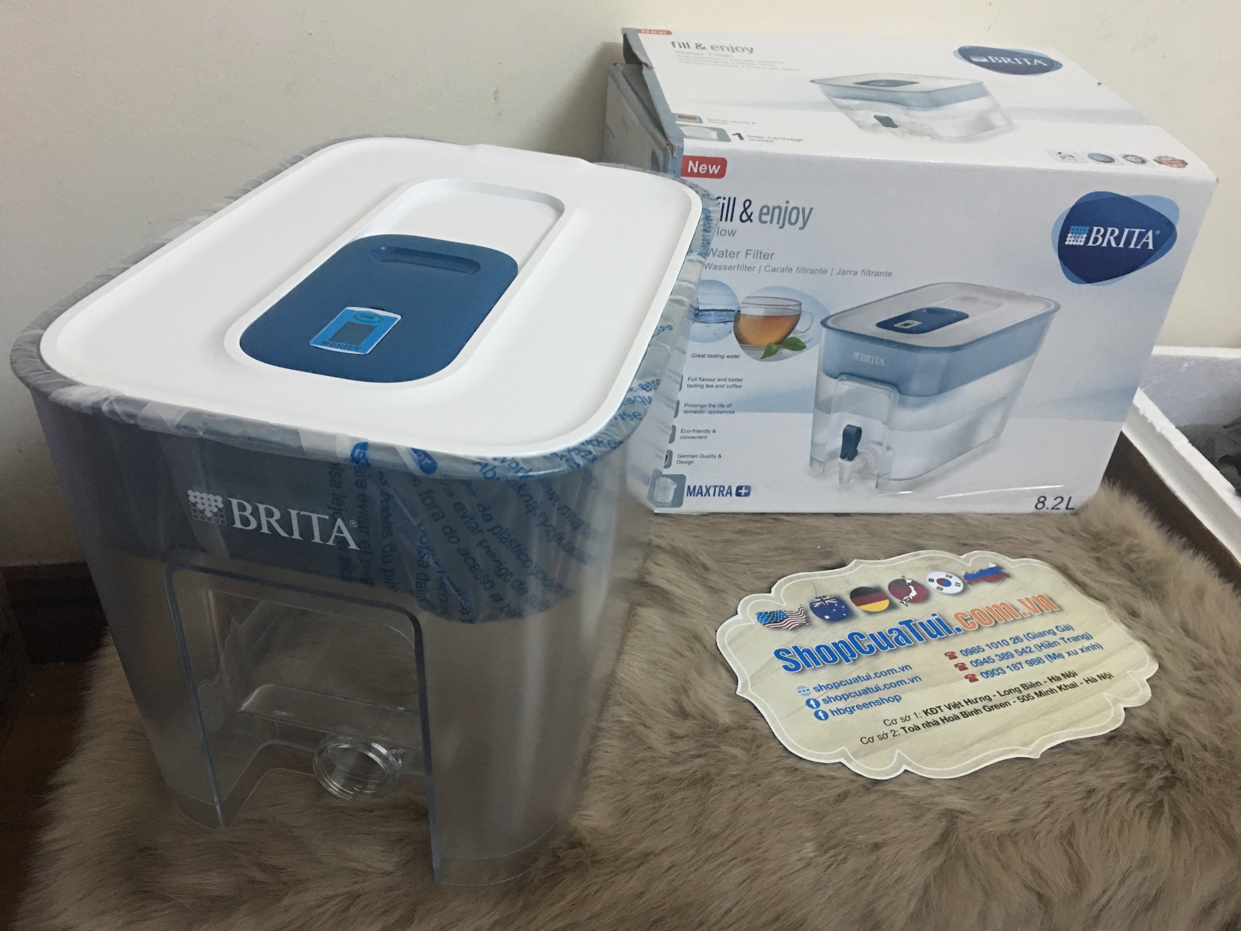 BÌNH LỌC NƯỚC BRITA FLOW GERMANY THIẾT KẾ MỚI 8,2 LIT