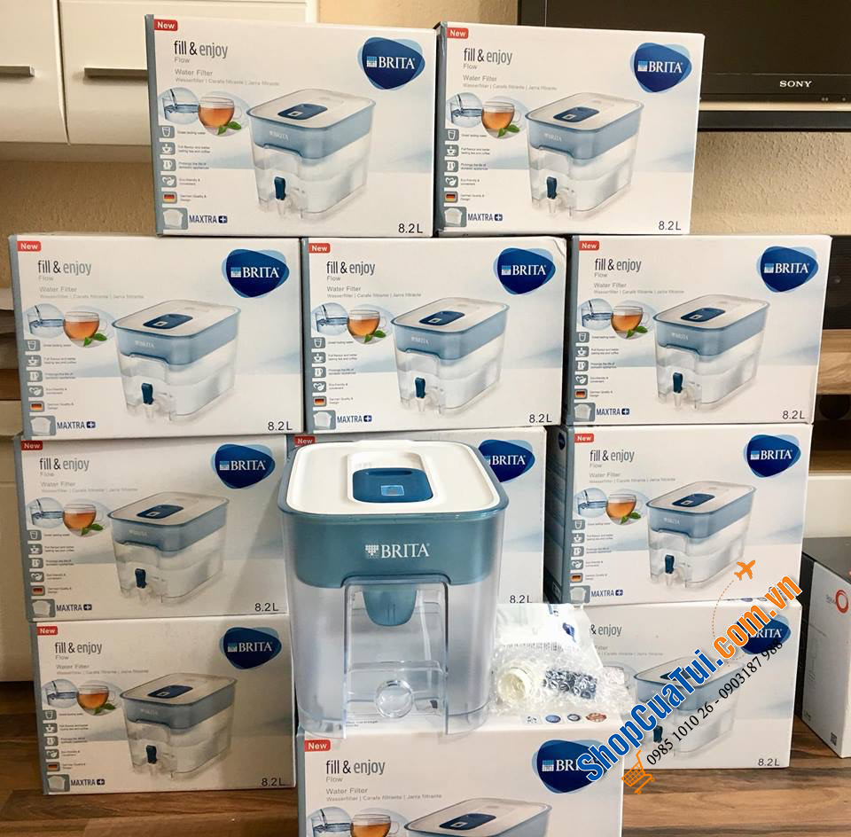 BÌNH LỌC NƯỚC BRITA FLOW GERMANY THIẾT KẾ MỚI 8,2 LIT