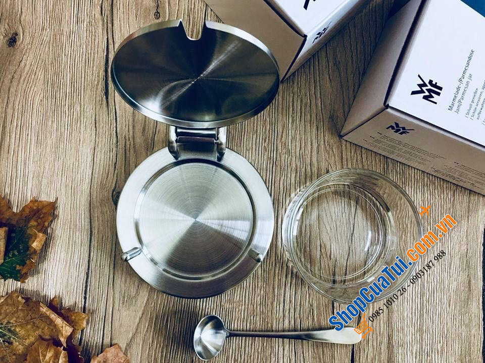 HŨ ĐỰNG GIA VỊ, DẤM ỚT, MỨT, MẬT ONG, ĐƯỜNG WMF CÓ THÌA