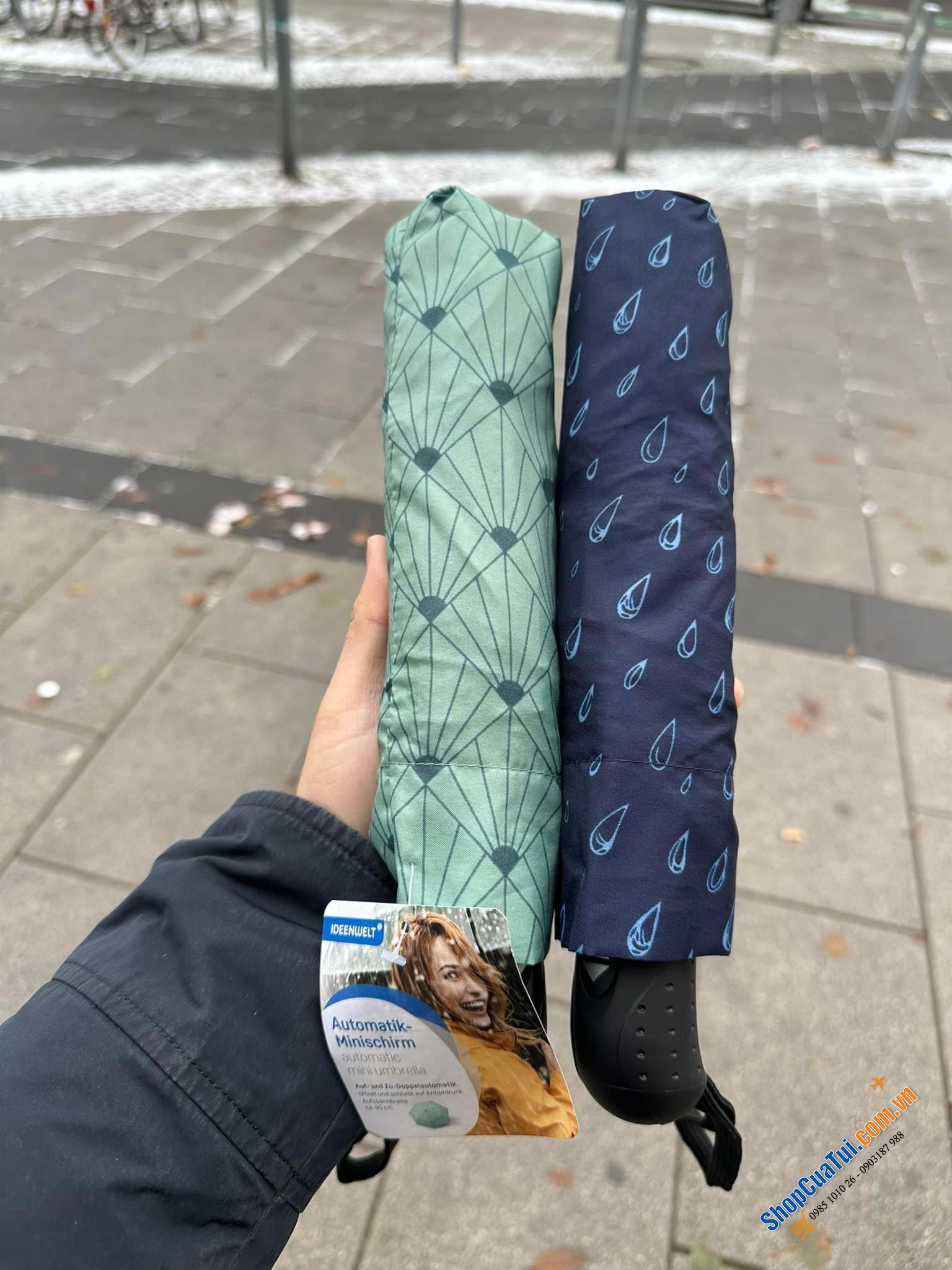 Ô 2 CHIỀU HÃNG IDEENWELT, ĐỨC đường kính 95cm, Có nút ấn cụp mở ô tự động. Màu nhã nhặn