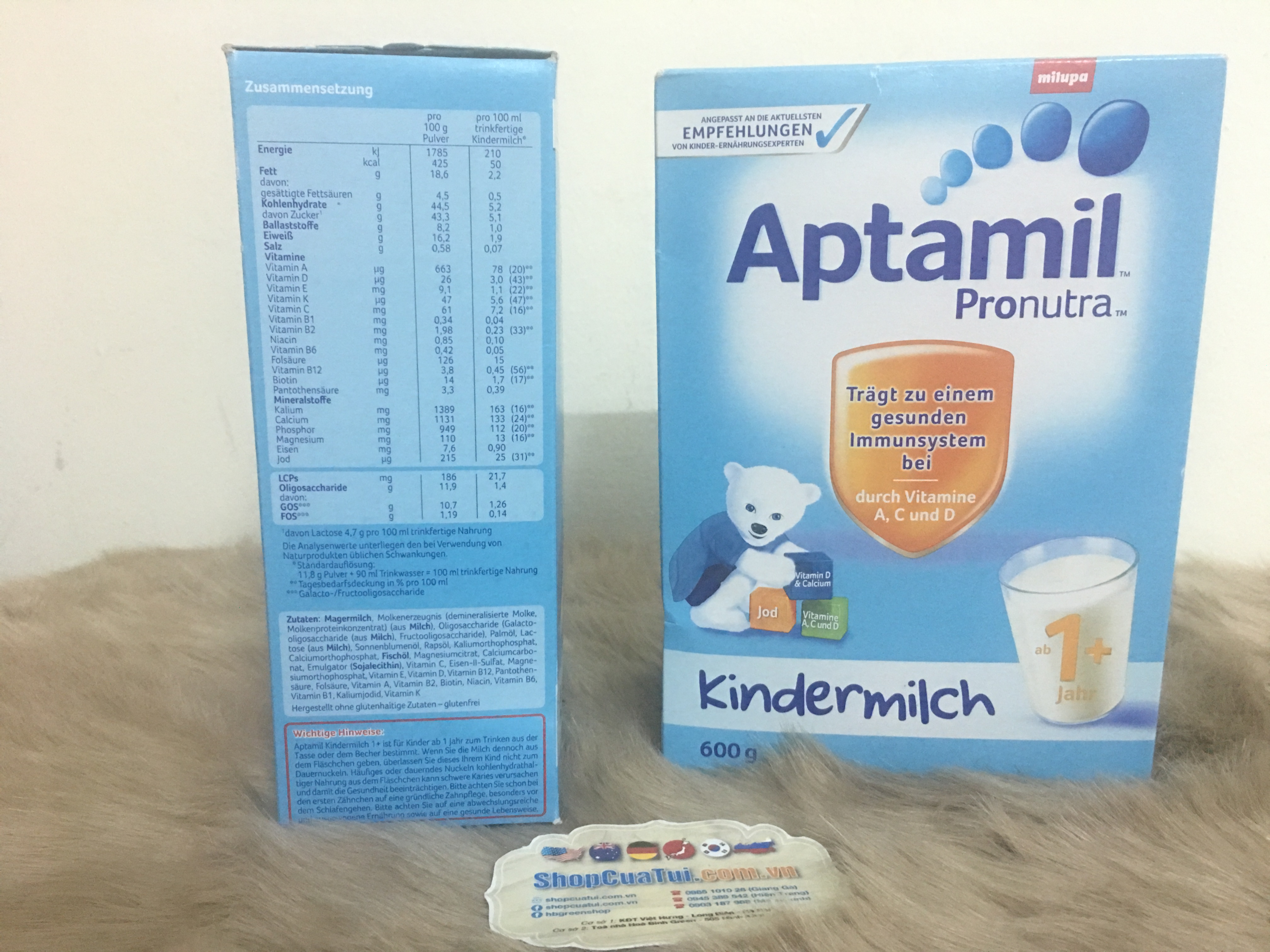 Sữa trẻ em Aptamil Pronutra 1+ (Aptamil Pronutra 1+ Milchpulver 600g) 