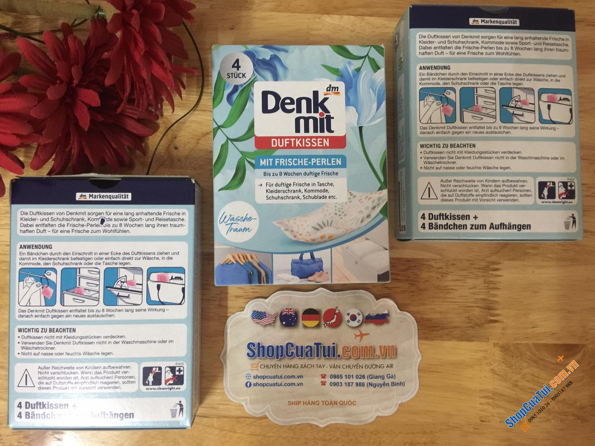 Túi Thơm Tủ Quần Áo Denkmit Đức, hộp gồm 4 Túi