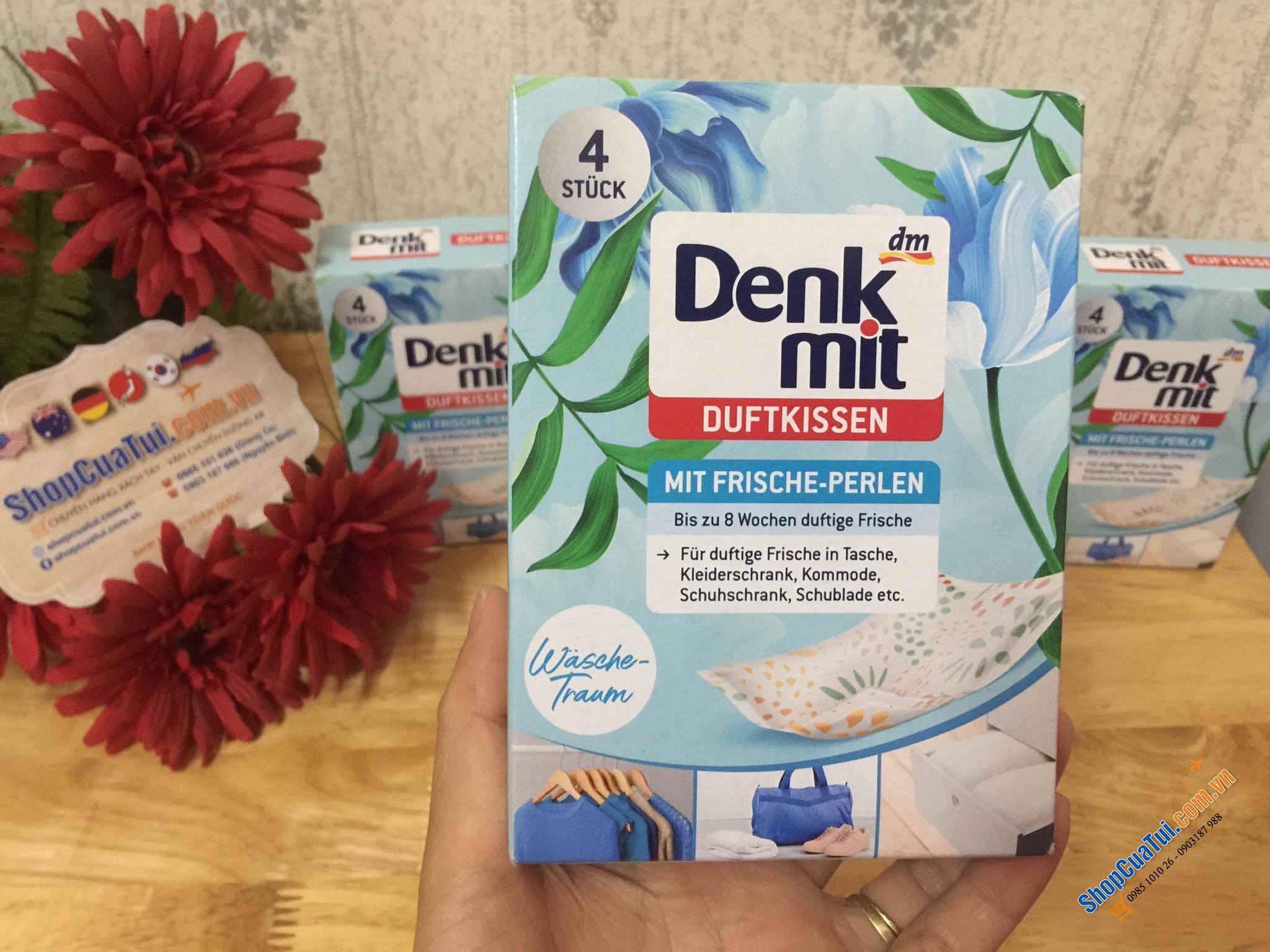 Túi Thơm Tủ Quần Áo Denkmit Đức, hộp gồm 4 Túi