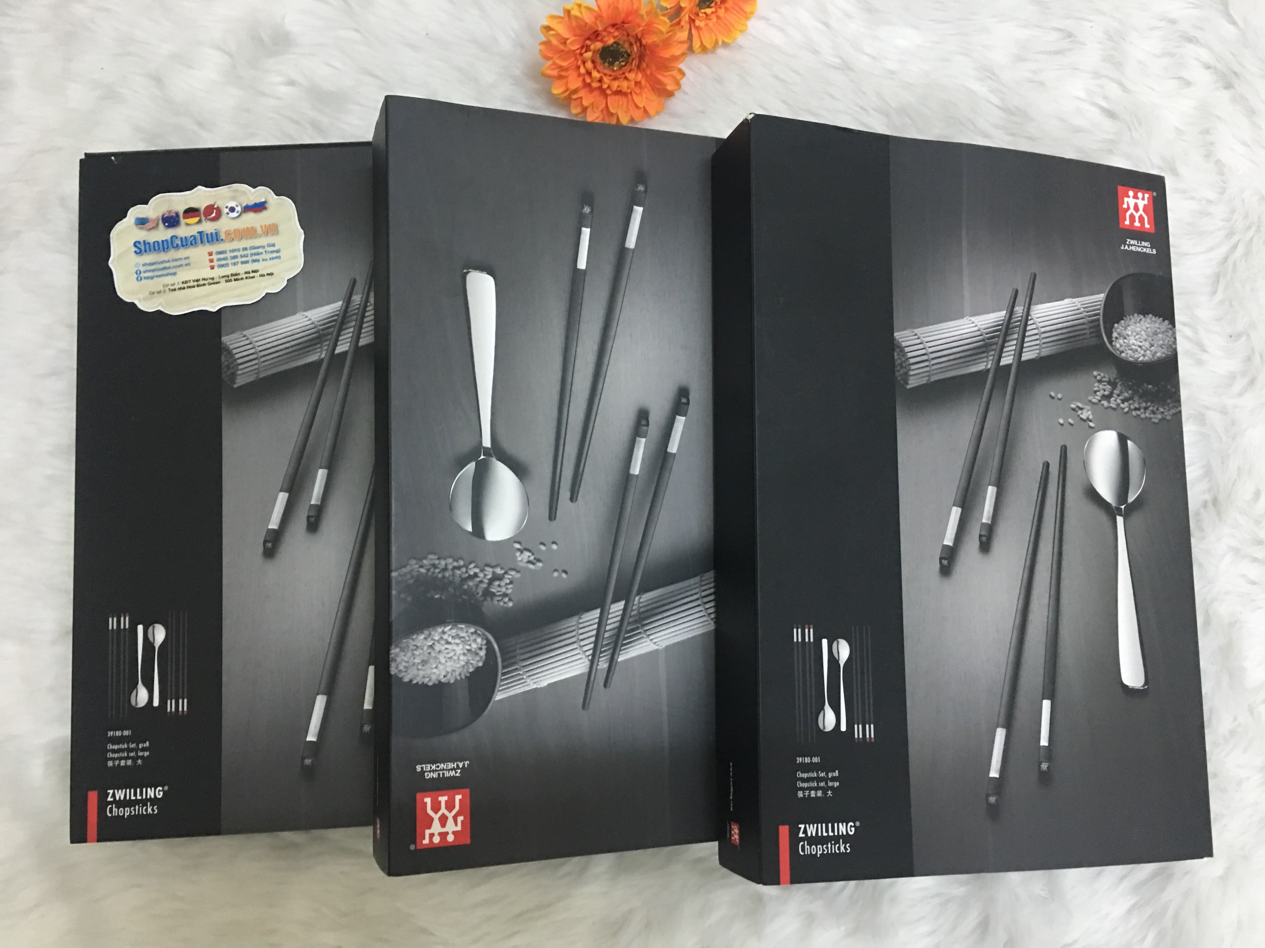 Bộ Thìa Đũa ZWilling cao cấp Chopsticks (4 Đôi Đũa + 2 Thìa) - SET ĐŨA THÌA CAO CẤP HOÀNG GIA ZWILLING