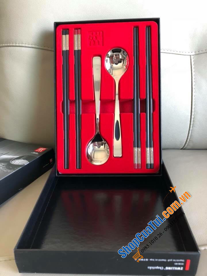 Bộ Thìa Đũa ZWilling cao cấp Chopsticks (4 Đôi Đũa + 2 Thìa) - SET ĐŨA THÌA CAO CẤP HOÀNG GIA ZWILLING