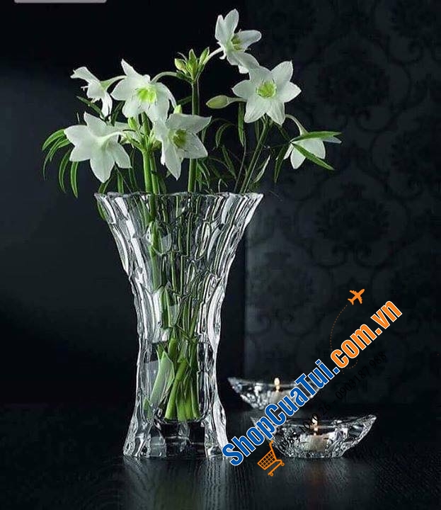 BÌNH HOA PHA LÊ NACHTMANN SPHERE kèm 2 chân đế nến và loại kèm lọ hoa nhỏ