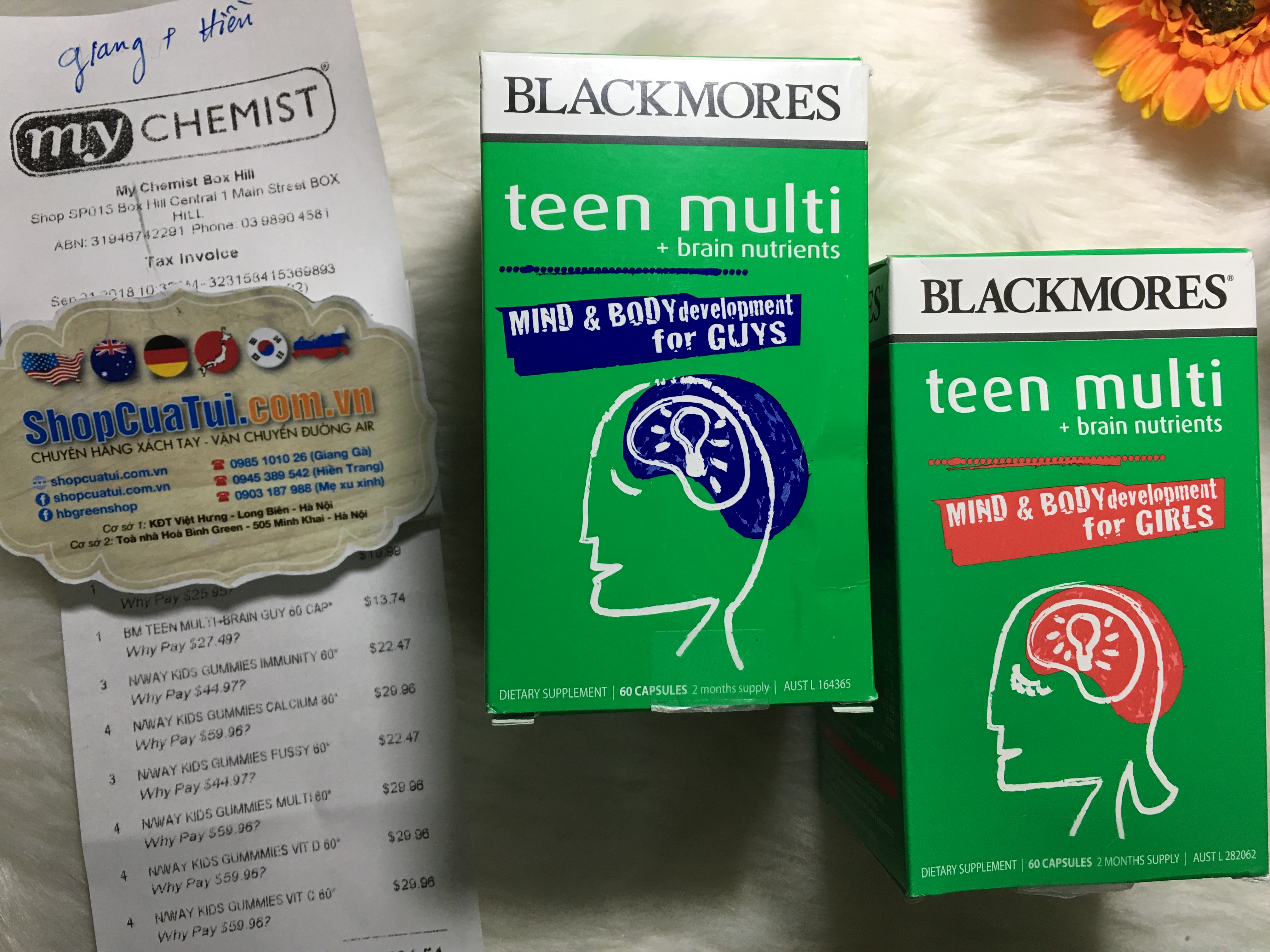 Viên uống Multi Vitamin giúp tập trung và phát triển trí tuệ Blackmores Teen Multi For Girls - cho bé gái và Blackmore Teen Multi for Guys - cho bé trai!
