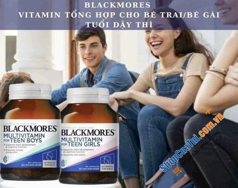 Viên uống Multi Vitamin giúp tập trung và phát triển trí tuệ Blackmores Teen Multi For Girls - cho bé gái và Blackmore Teen Multi for Guys - cho bé trai!