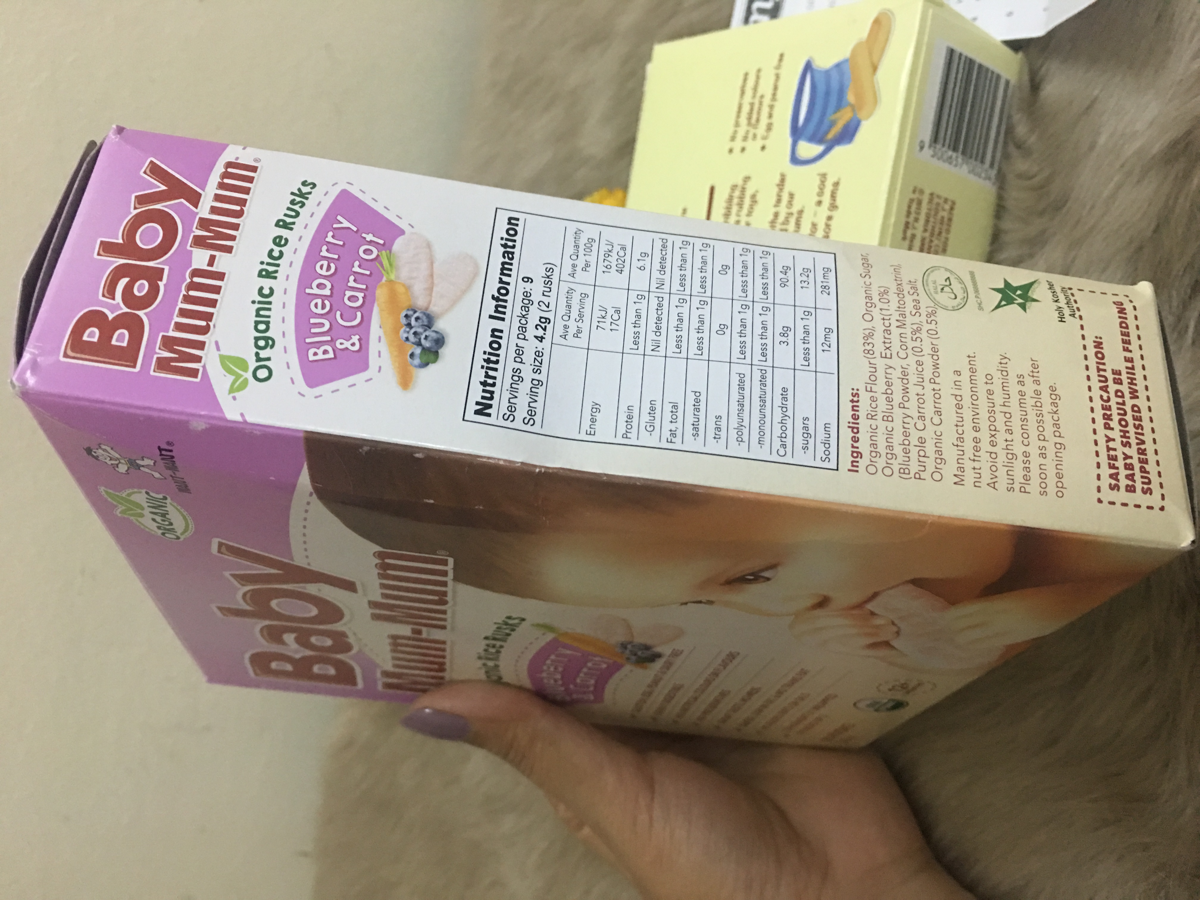 BÁNH ĂN DẶM BABY MUM MUM 36g vị trái cây, rau củ cho trẻ trên 8 tháng tuổi. 