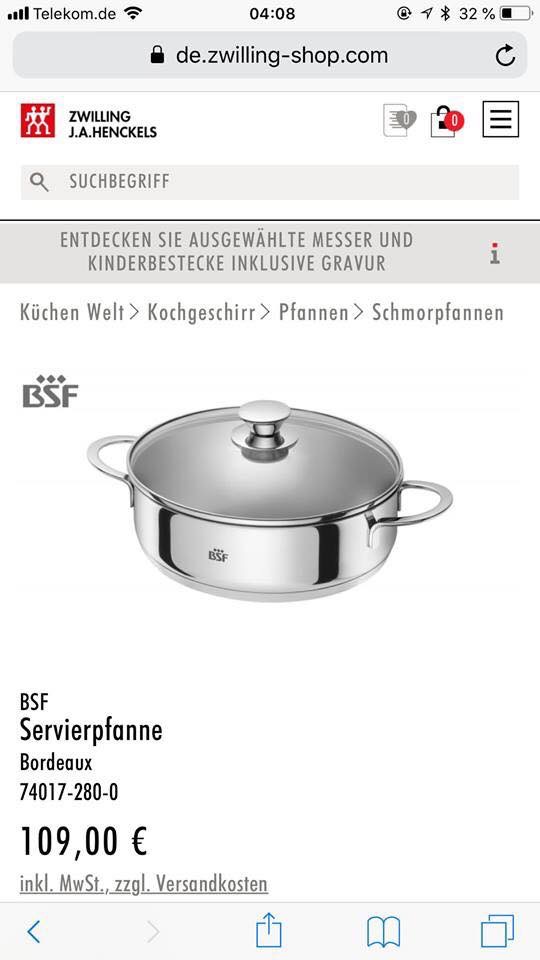 NỒI LẨU - CHẢO ĐA NĂNG - NỒI HẦM BSF 28cm, sản phẩm chất lượng thuộc tập đoàn Zwilling, Đức
