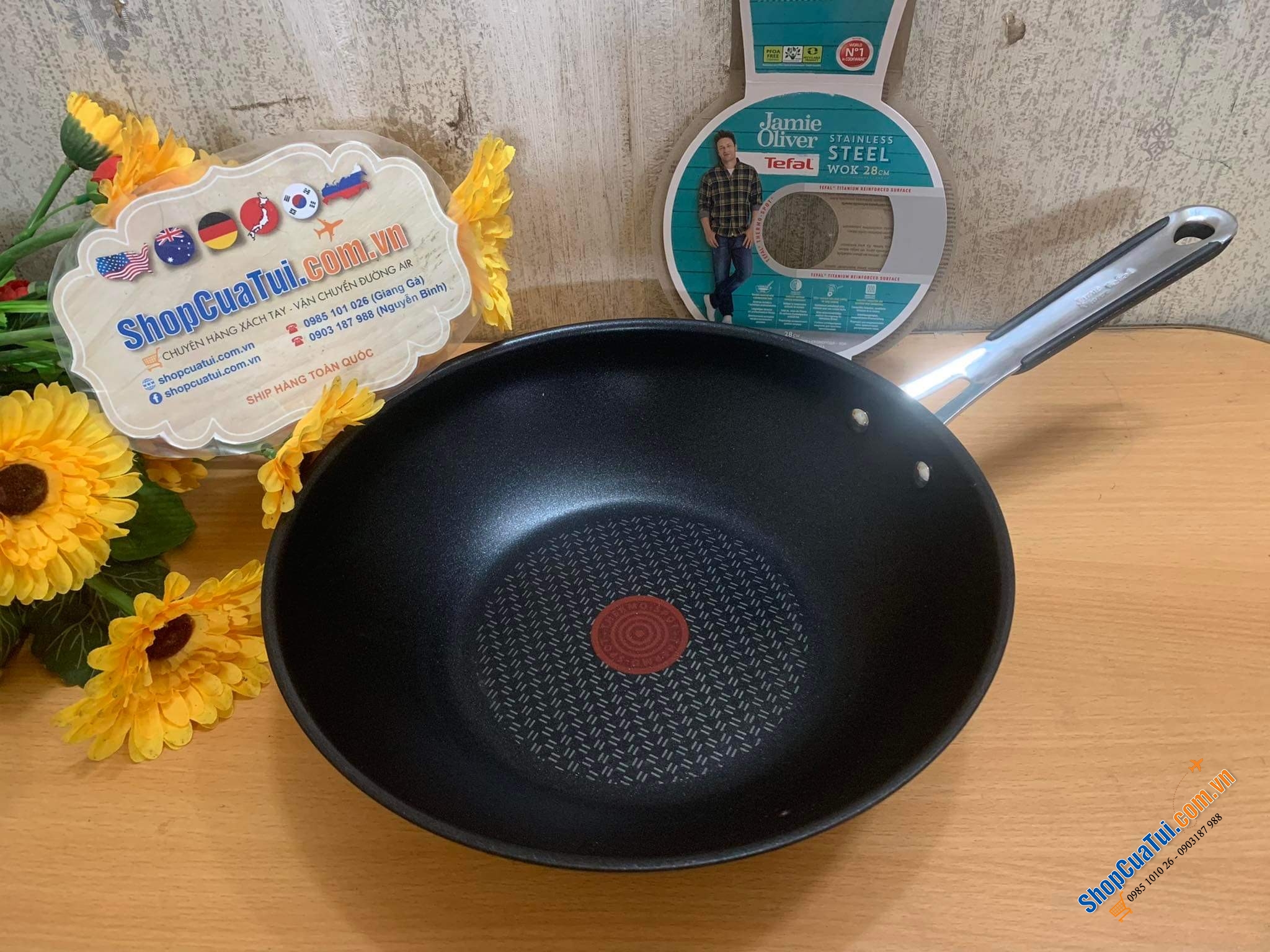 CHẢO SÂU LÒNG TEFAL JAMIE OLIVER 28CM  - chảo sâu lòng tha hồ xào rán, lớp chống dính an toàn cho sức khoẻ