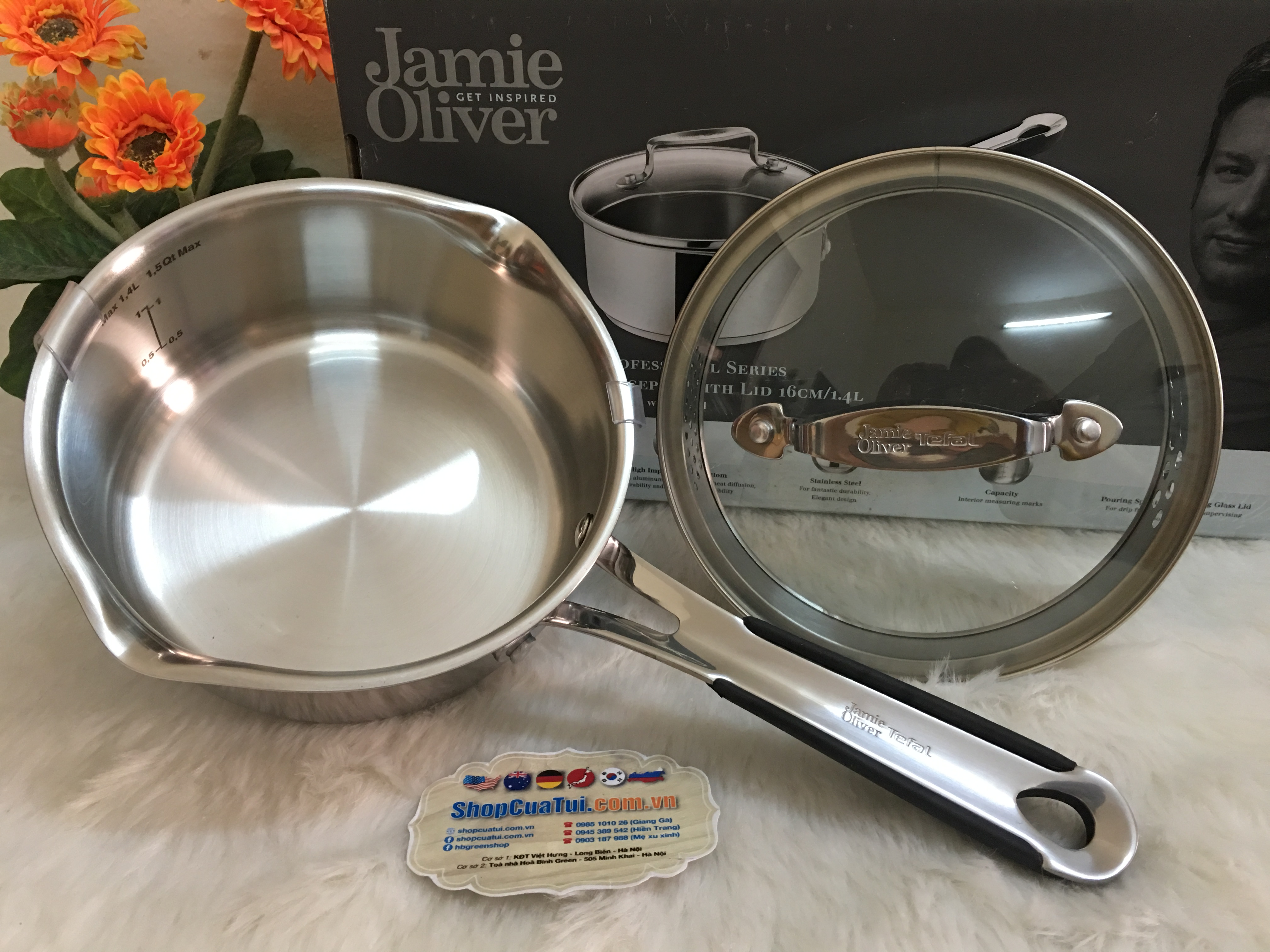 QUÁNH TEFAL 16 CM VUNG KÍNH