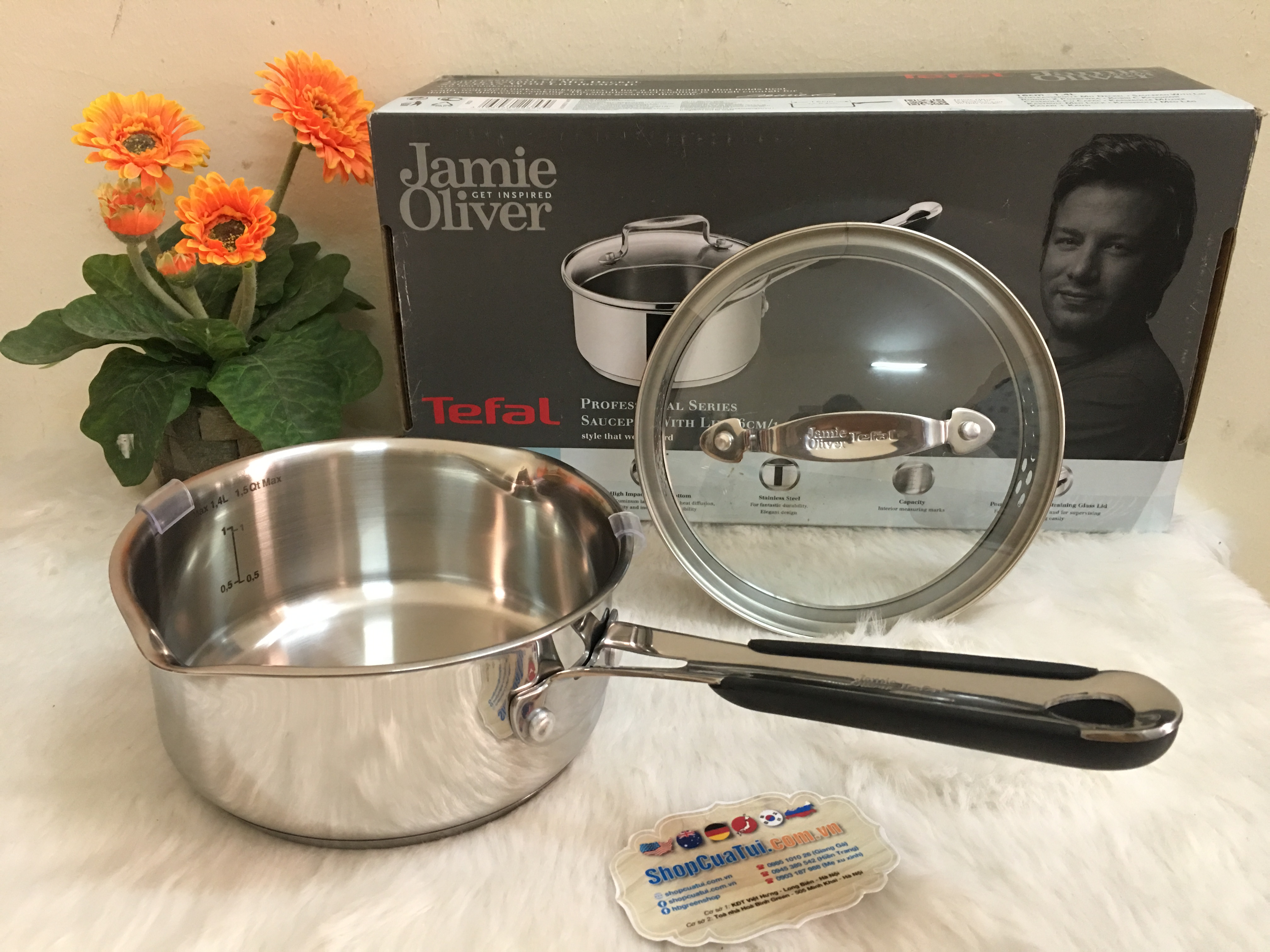QUÁNH TEFAL 16 CM VUNG KÍNH