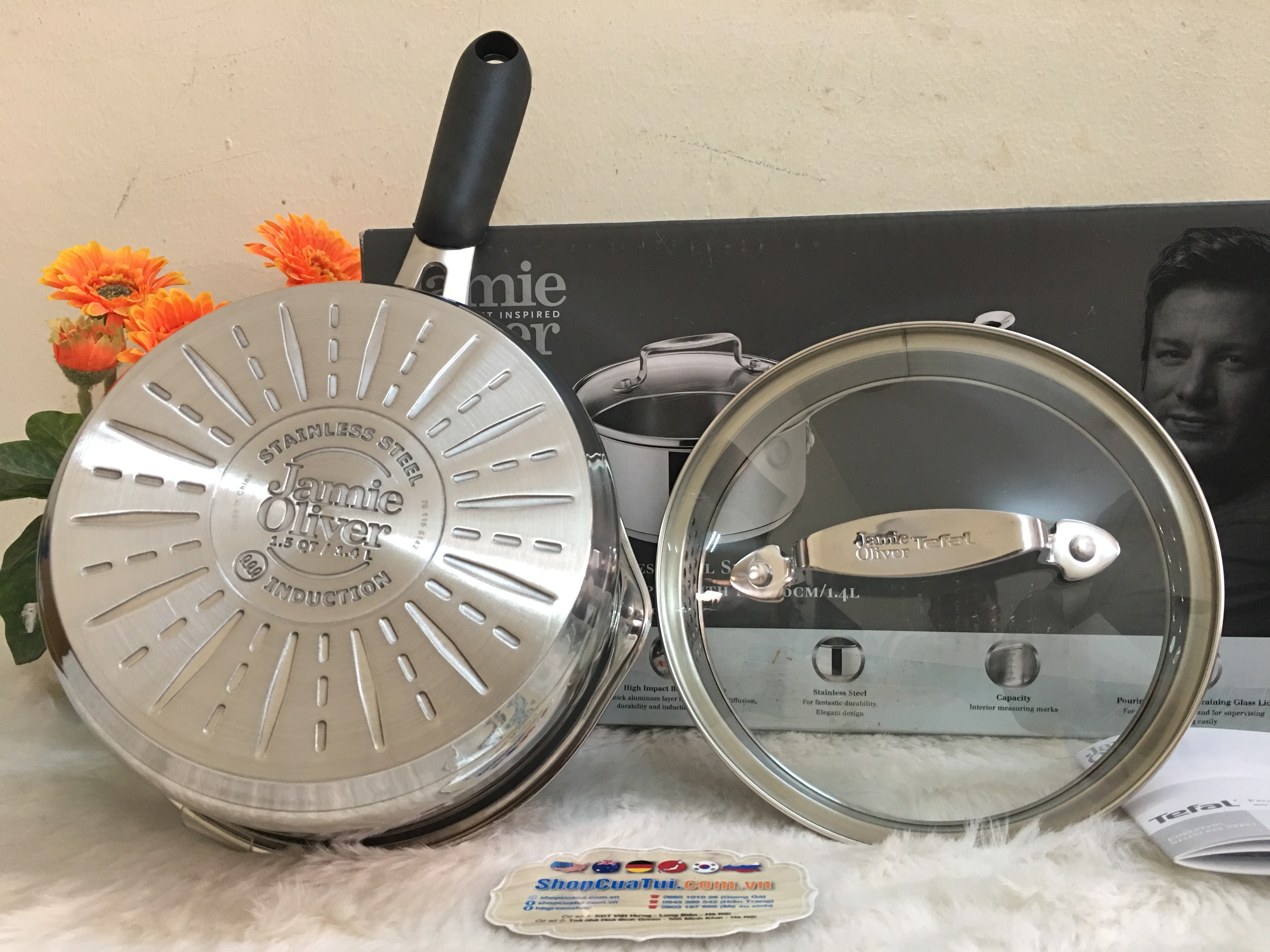 QUÁNH TEFAL 16 CM VUNG KÍNH
