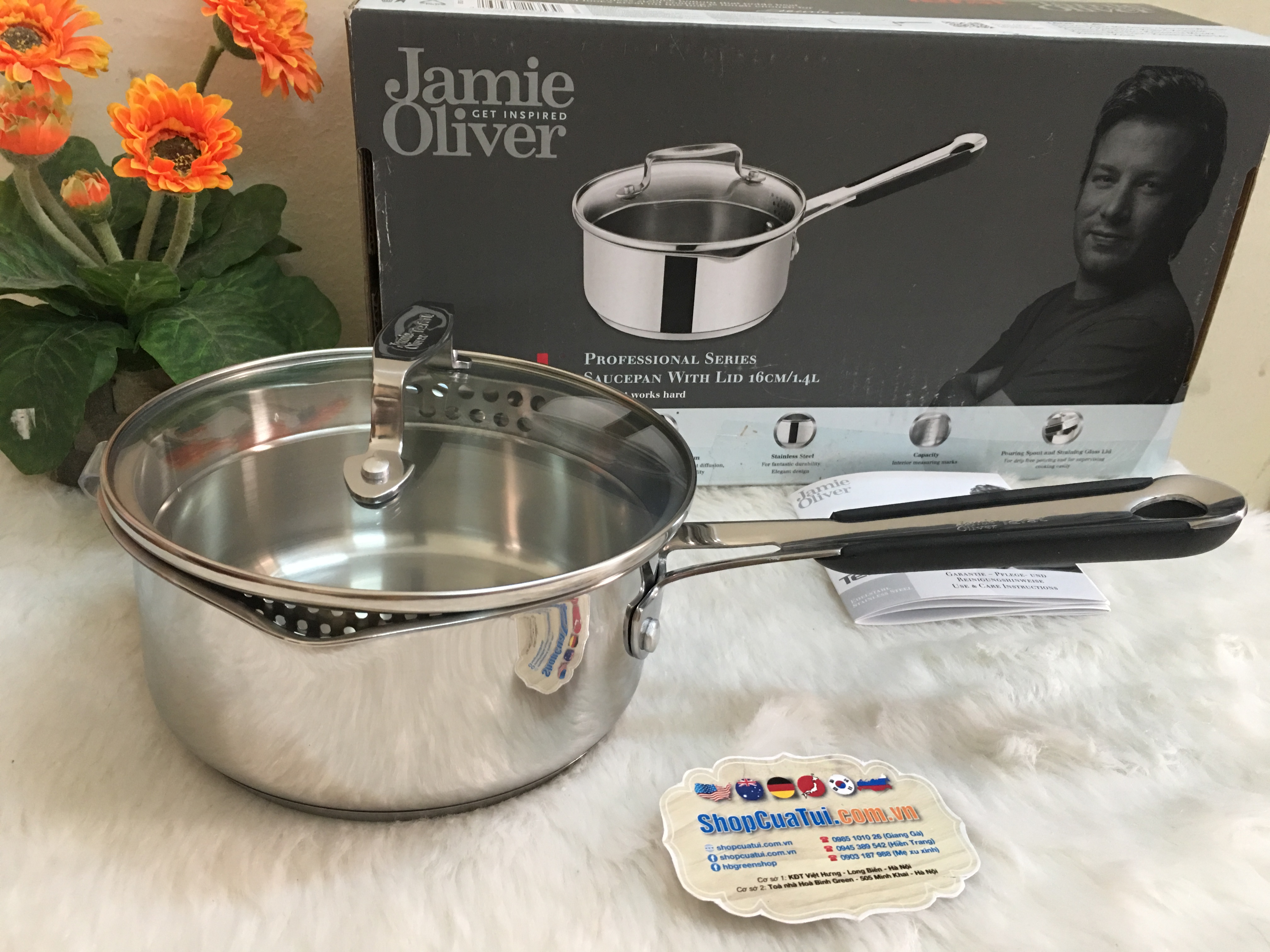QUÁNH TEFAL 16 CM VUNG KÍNH