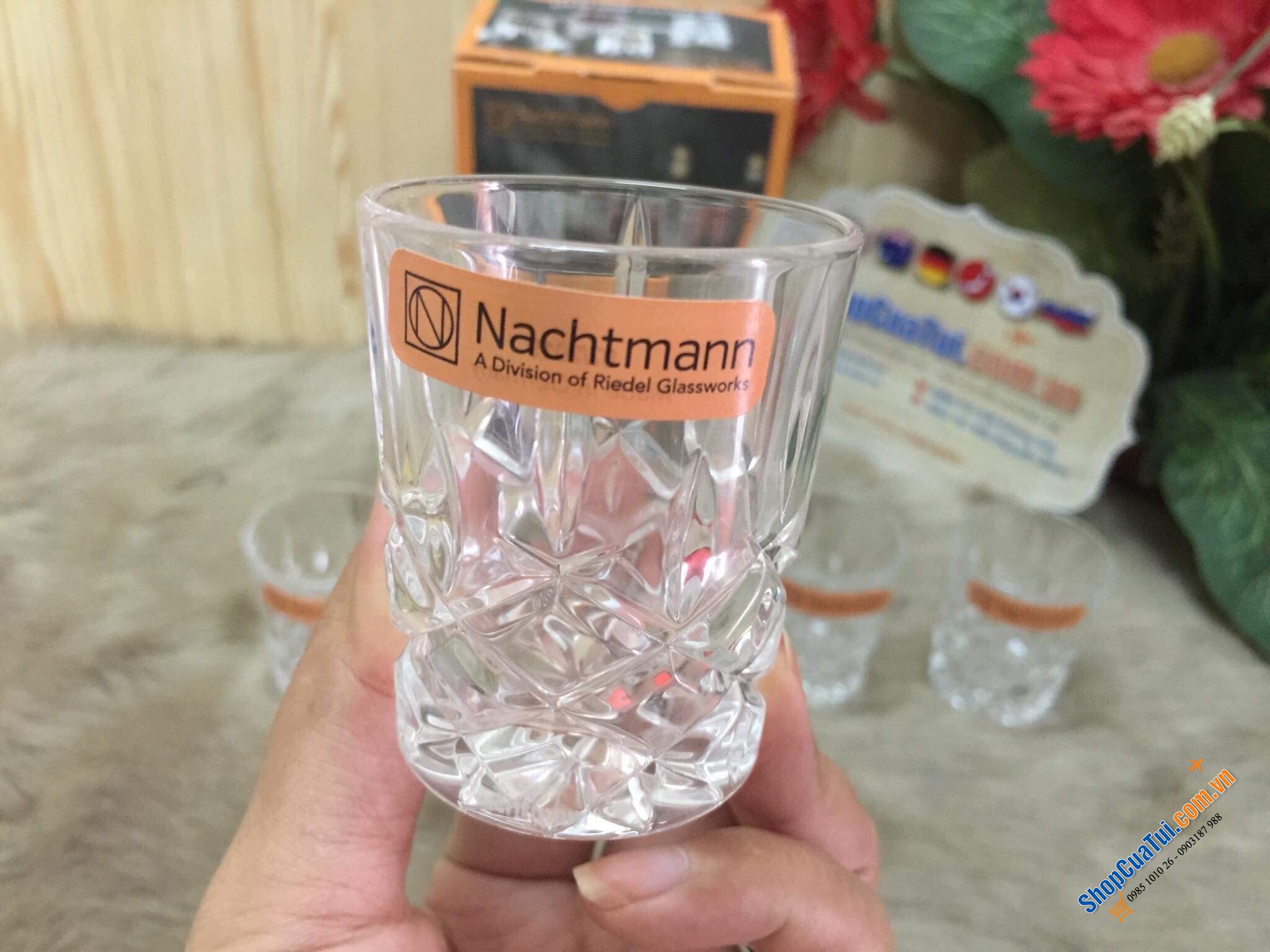 Set 4 cốc Pha lê Nachtmann Shot glass - MADE IN GERMANY.