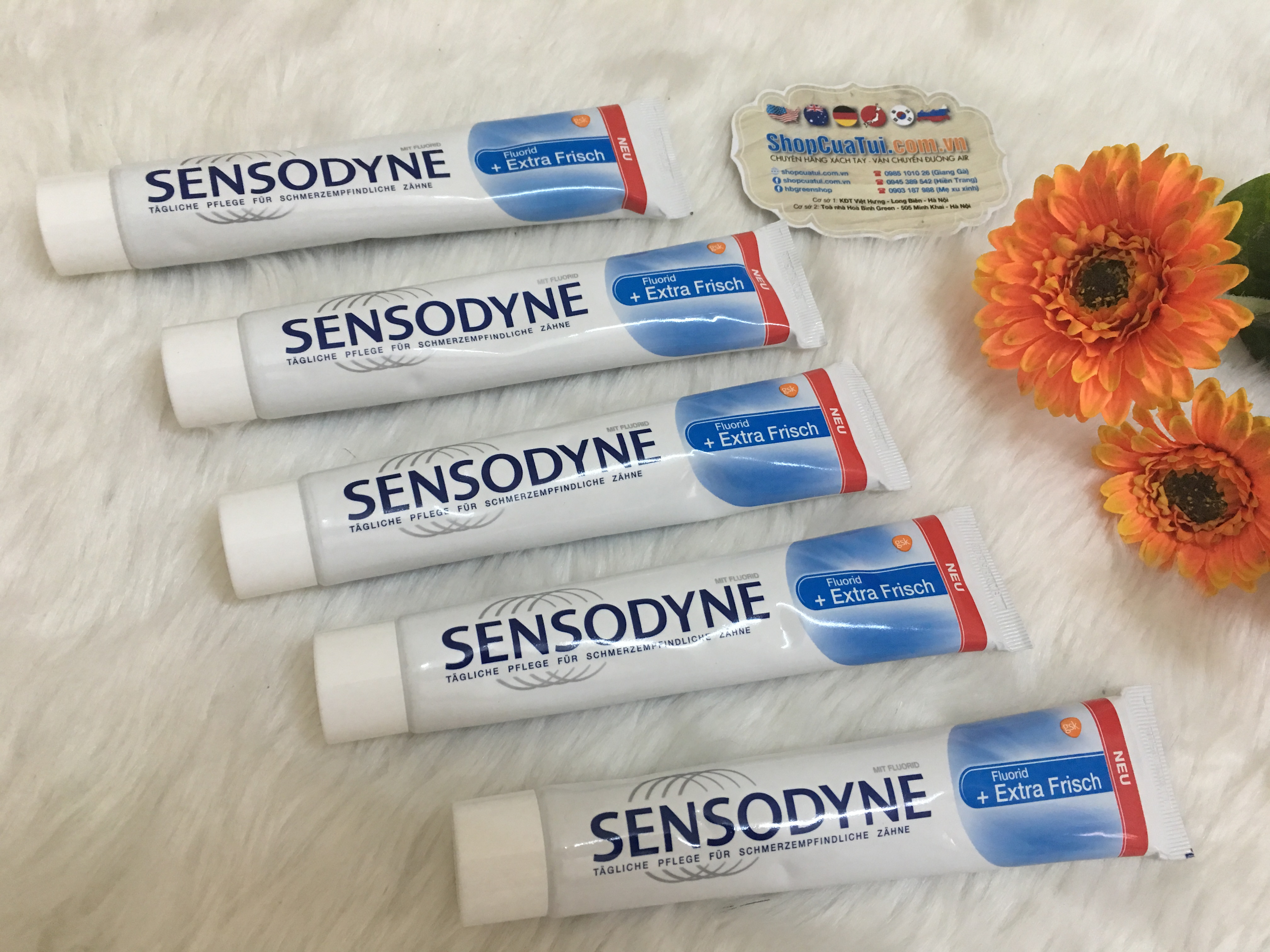 Kem đánh răng chống ê buốt, ngừa sâu răng, tăng thêm hương thơm mát SENSODYNE  FLUORID + EXTRA FRISCH