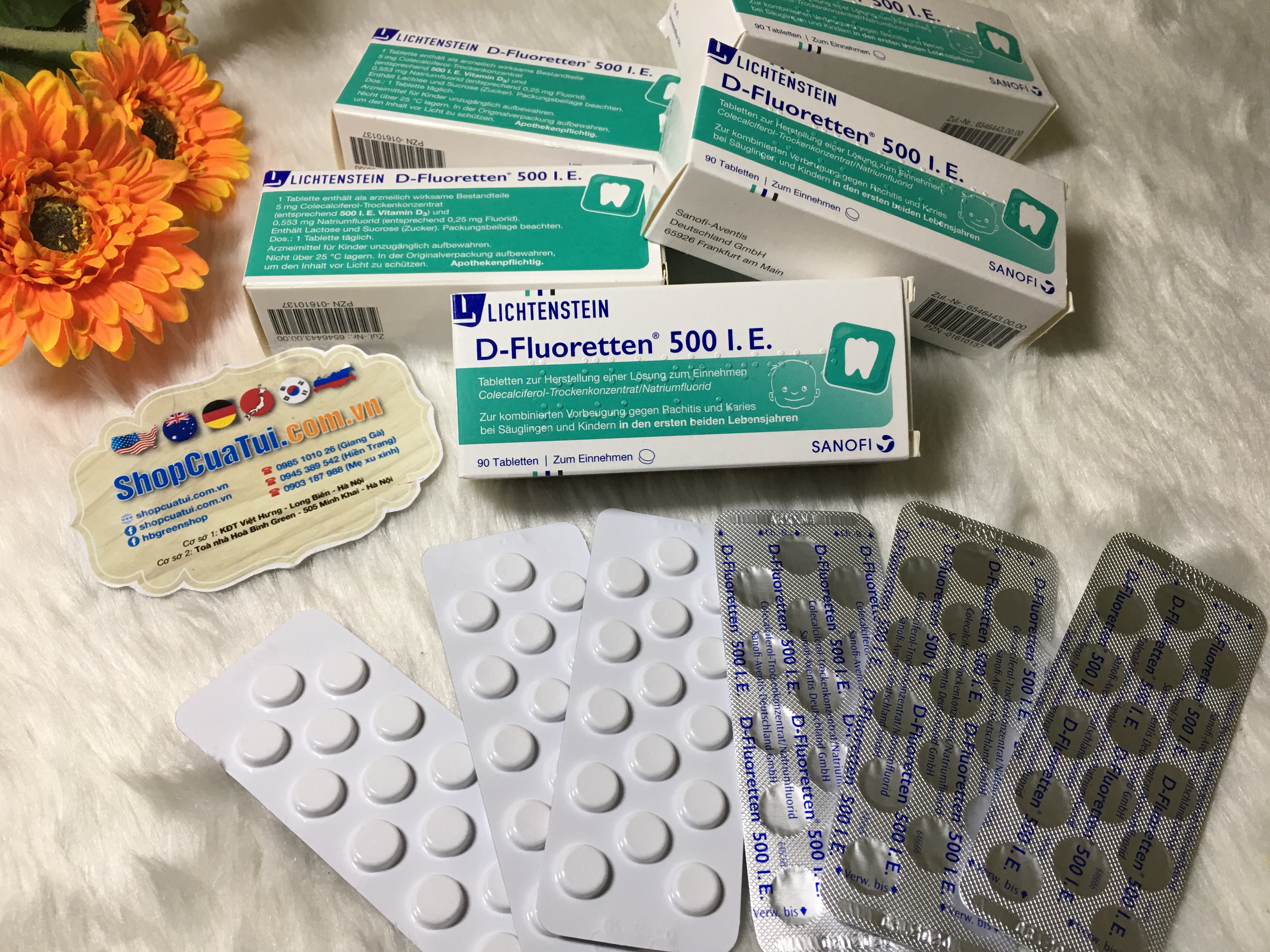 Vitamin D-Fluoretten 500 I.E (Cho trẻ 2 tuần đến 2 năm tuổi)