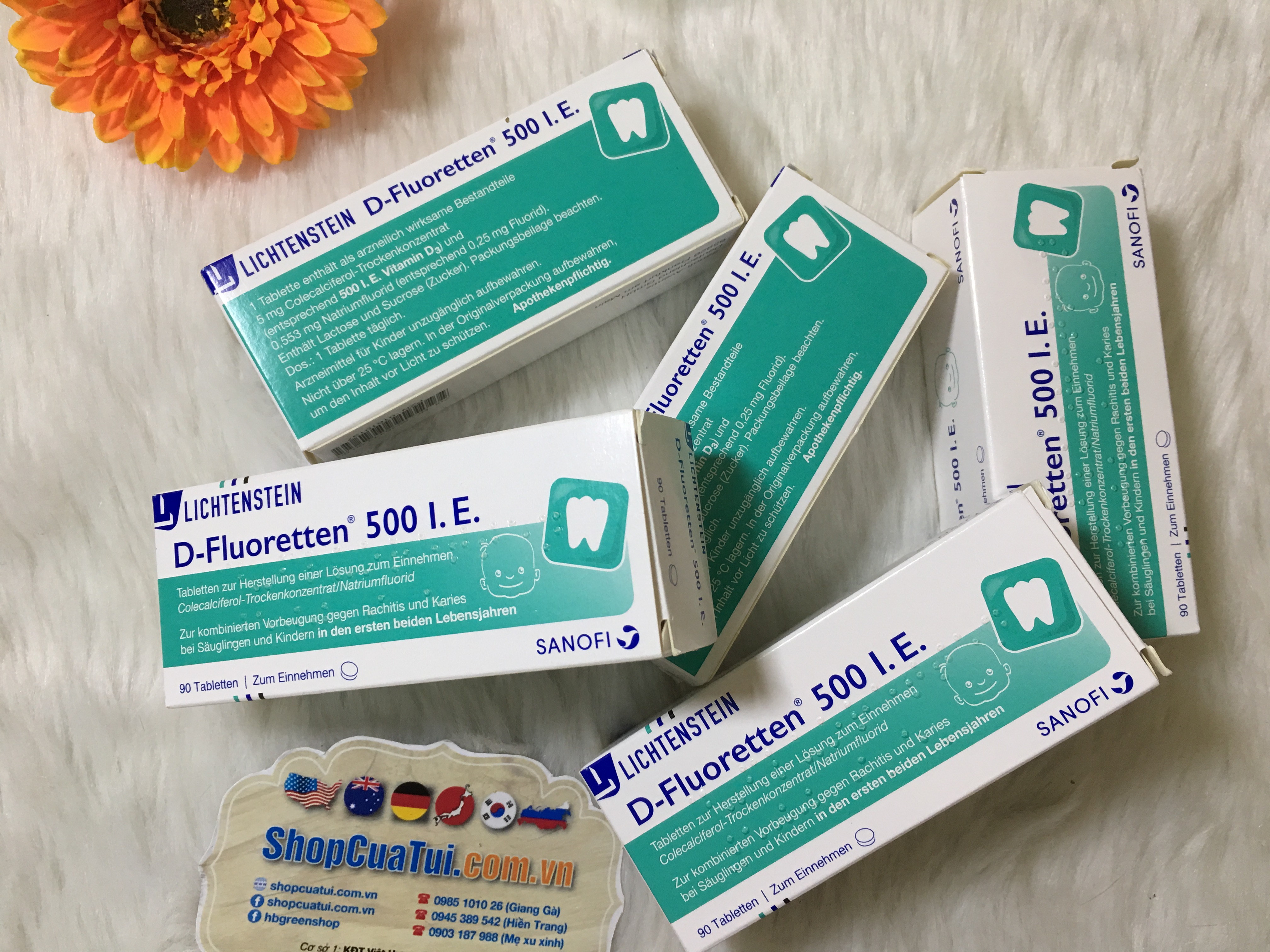 Vitamin D-Fluoretten 500 I.E (Cho trẻ 2 tuần đến 2 năm tuổi)