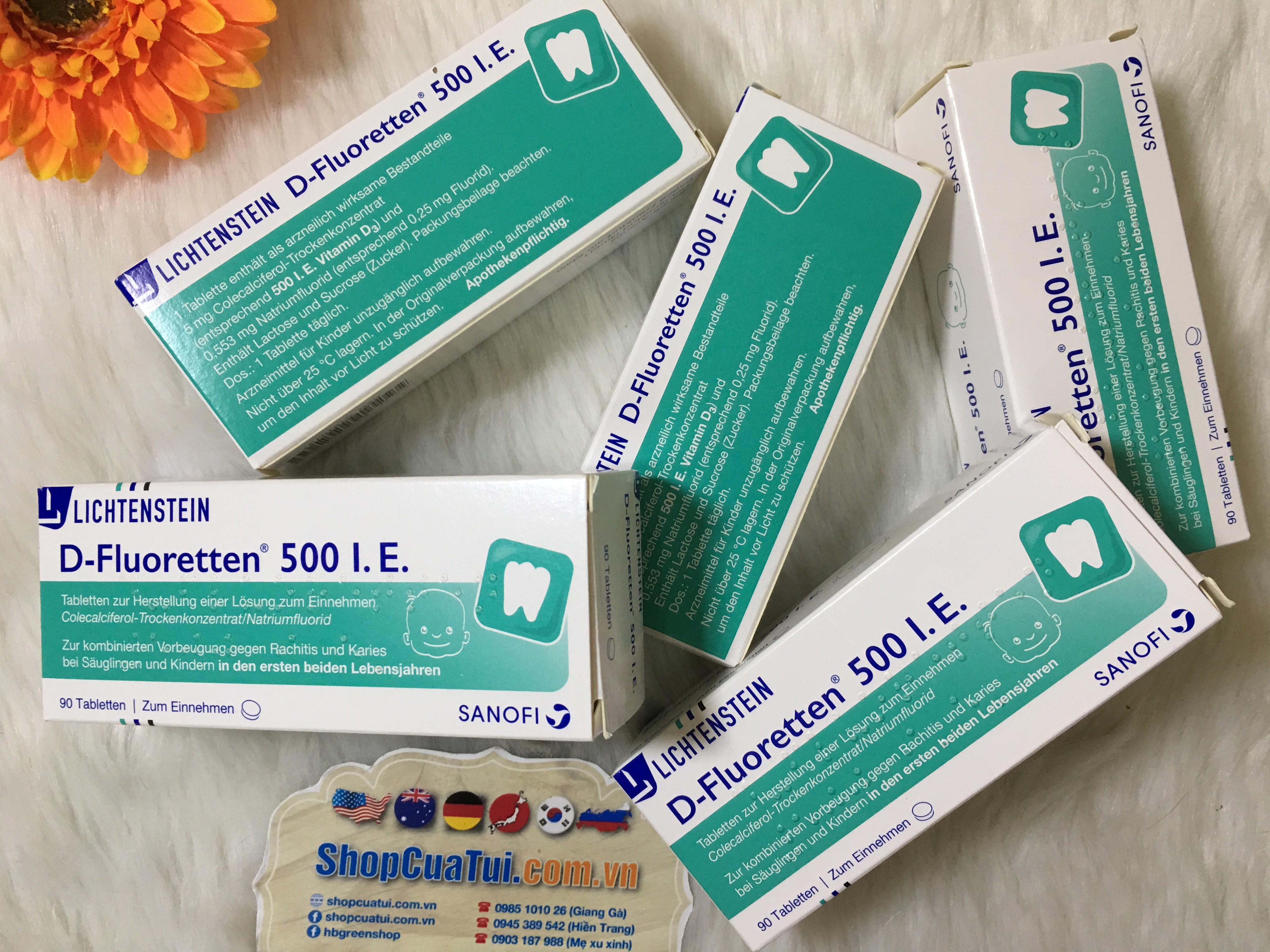 Vitamin D-Fluoretten 500 I.E (Cho trẻ 2 tuần đến 2 năm tuổi)