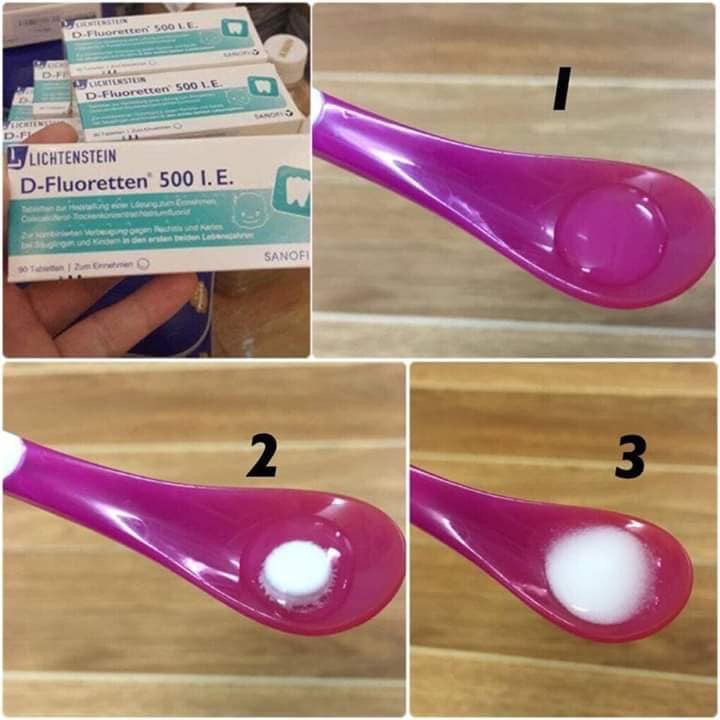 Vitamin D-Fluoretten 500 I.E (Cho trẻ 2 tuần đến 2 năm tuổi)