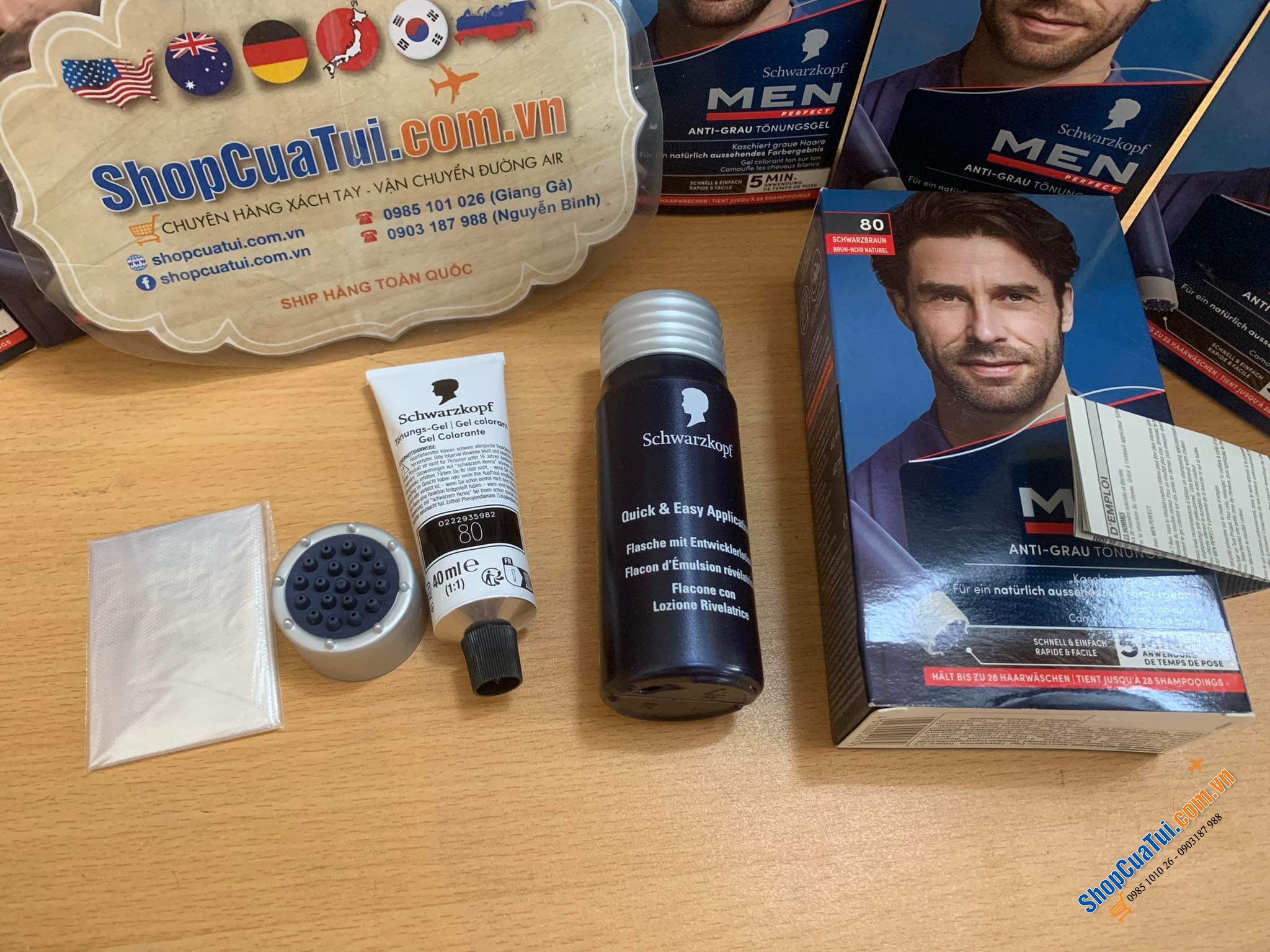 THUỐC NHUỘM PHỦ BẠC DÀNH RIÊNG CHO NAM GIỚI SCHWARZKOPF MEN PERFECT 80 NATUR SCHWARZBRAUN: MÀU NÂU ĐEN ( mẫu vỏ mới )