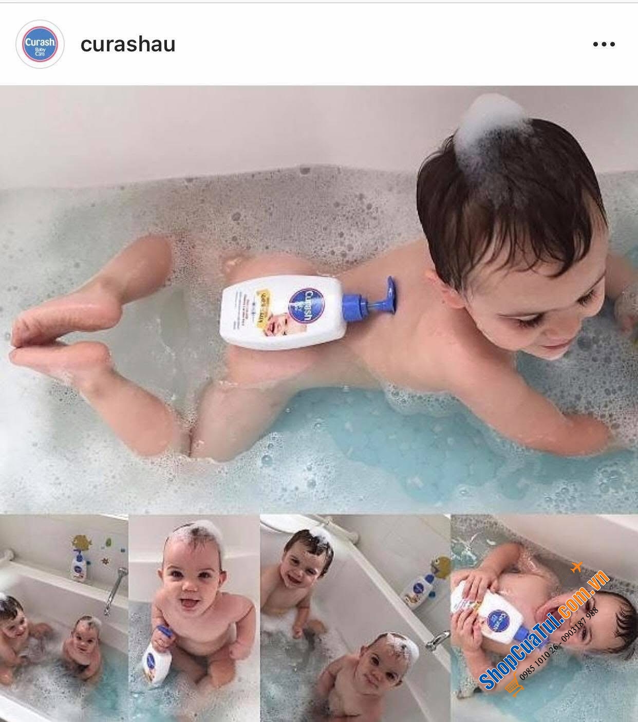 Sữa tắm gội toàn thân 2in1 Curash Úc cho trẻ sơ sinh và trẻ nhỏ 400ml