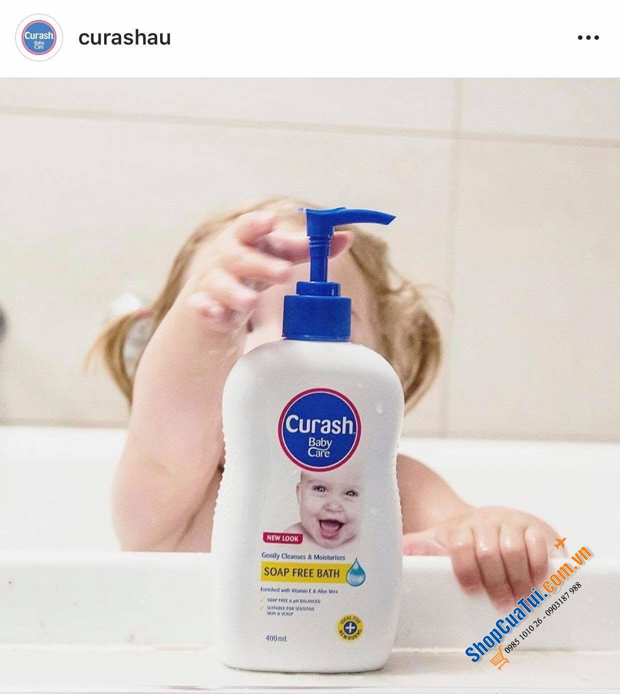 Sữa tắm gội toàn thân 2in1 Curash Úc cho trẻ sơ sinh và trẻ nhỏ 400ml