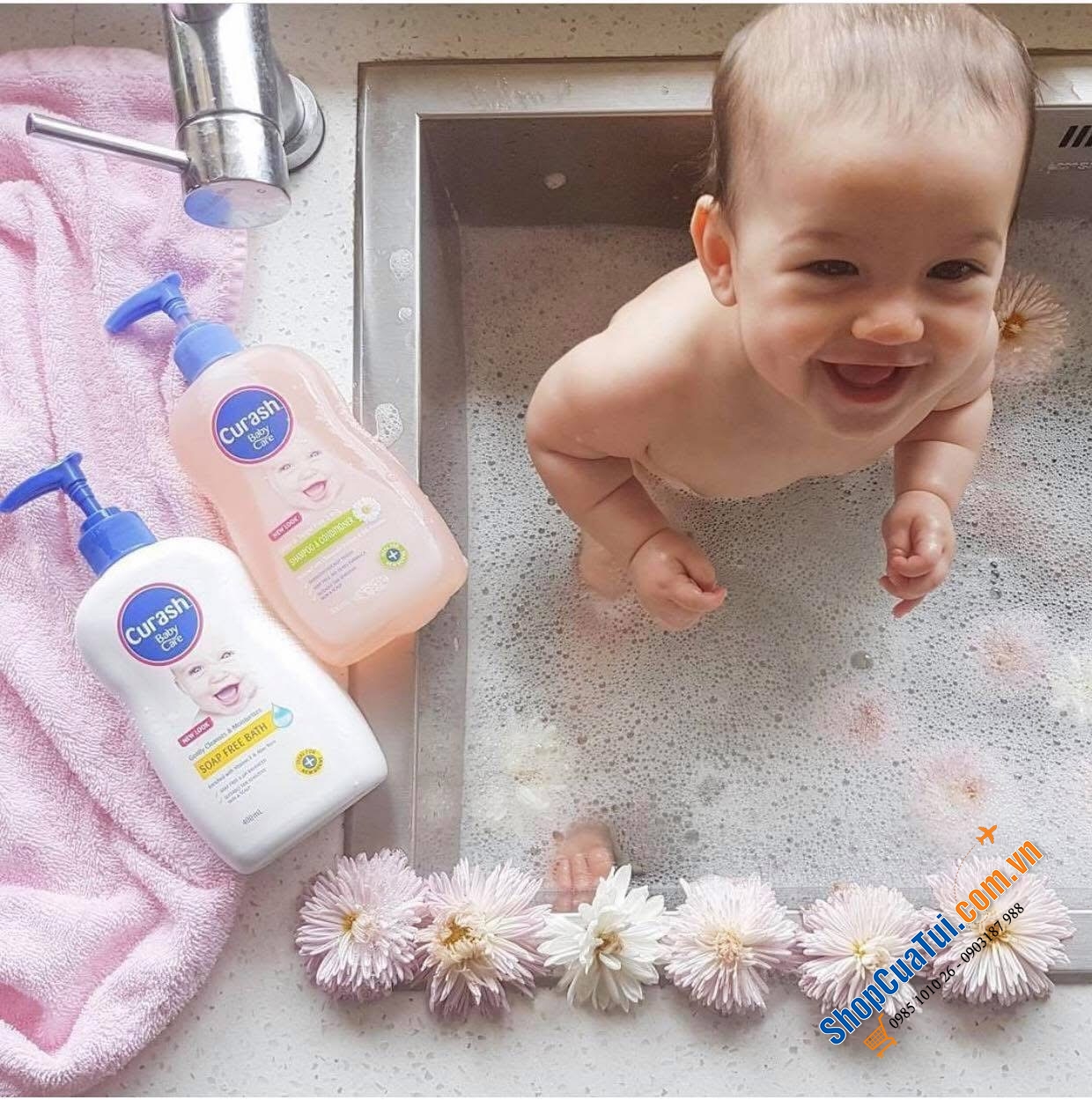 Sữa tắm gội toàn thân 2in1 Curash Úc cho trẻ sơ sinh và trẻ nhỏ 400ml