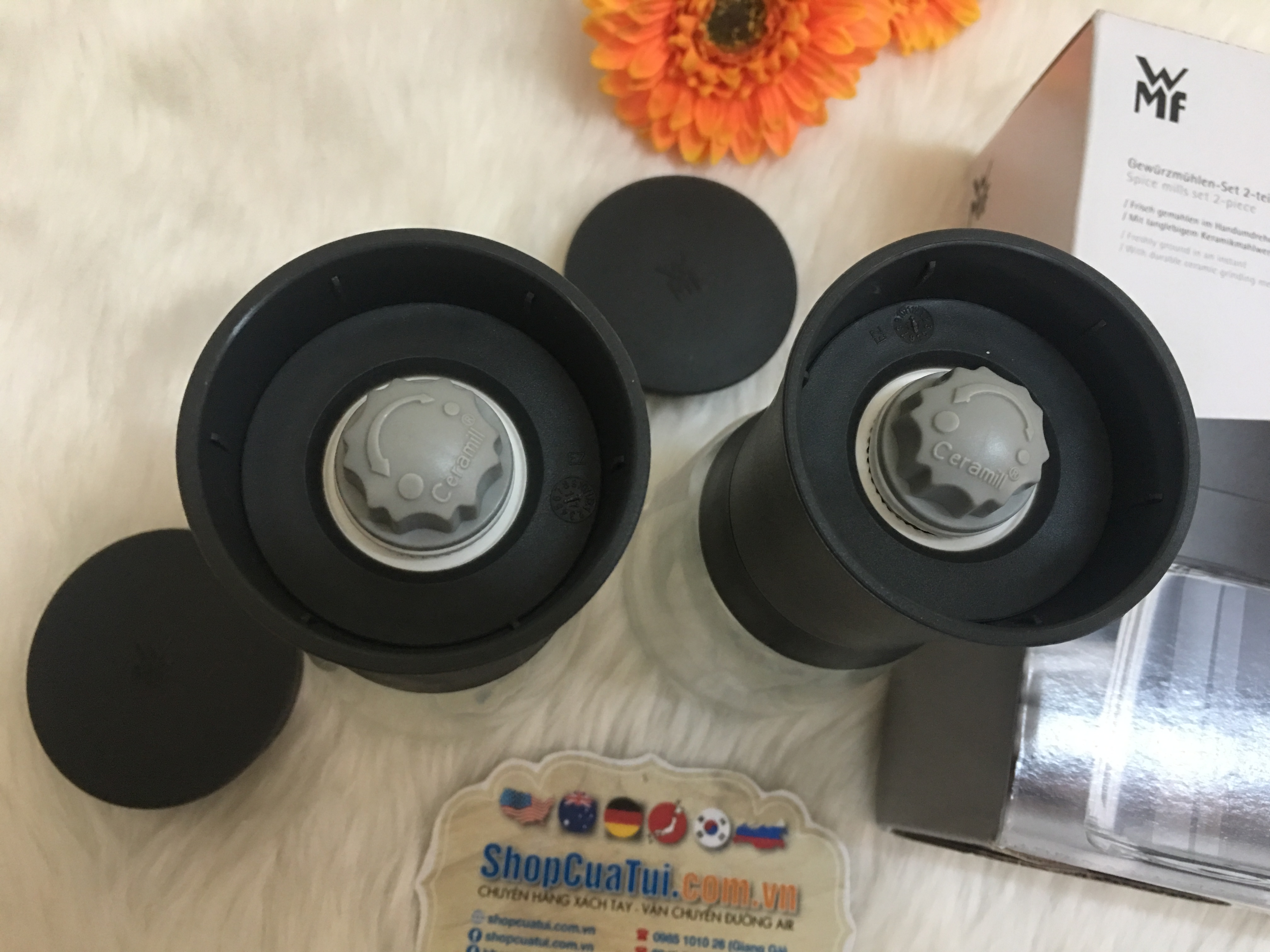Set 2 lọ xay muối tiêu WMF.