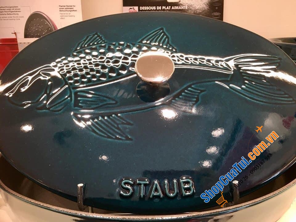 NỒI OVAL STAUB CÁ CHÉP - MADE IN FRANCE - Phi 34 x 24 cm