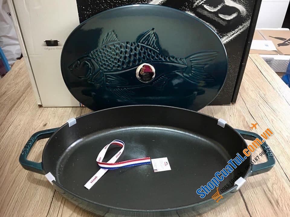 NỒI OVAL STAUB CÁ CHÉP - MADE IN FRANCE - Phi 34 x 24 cm