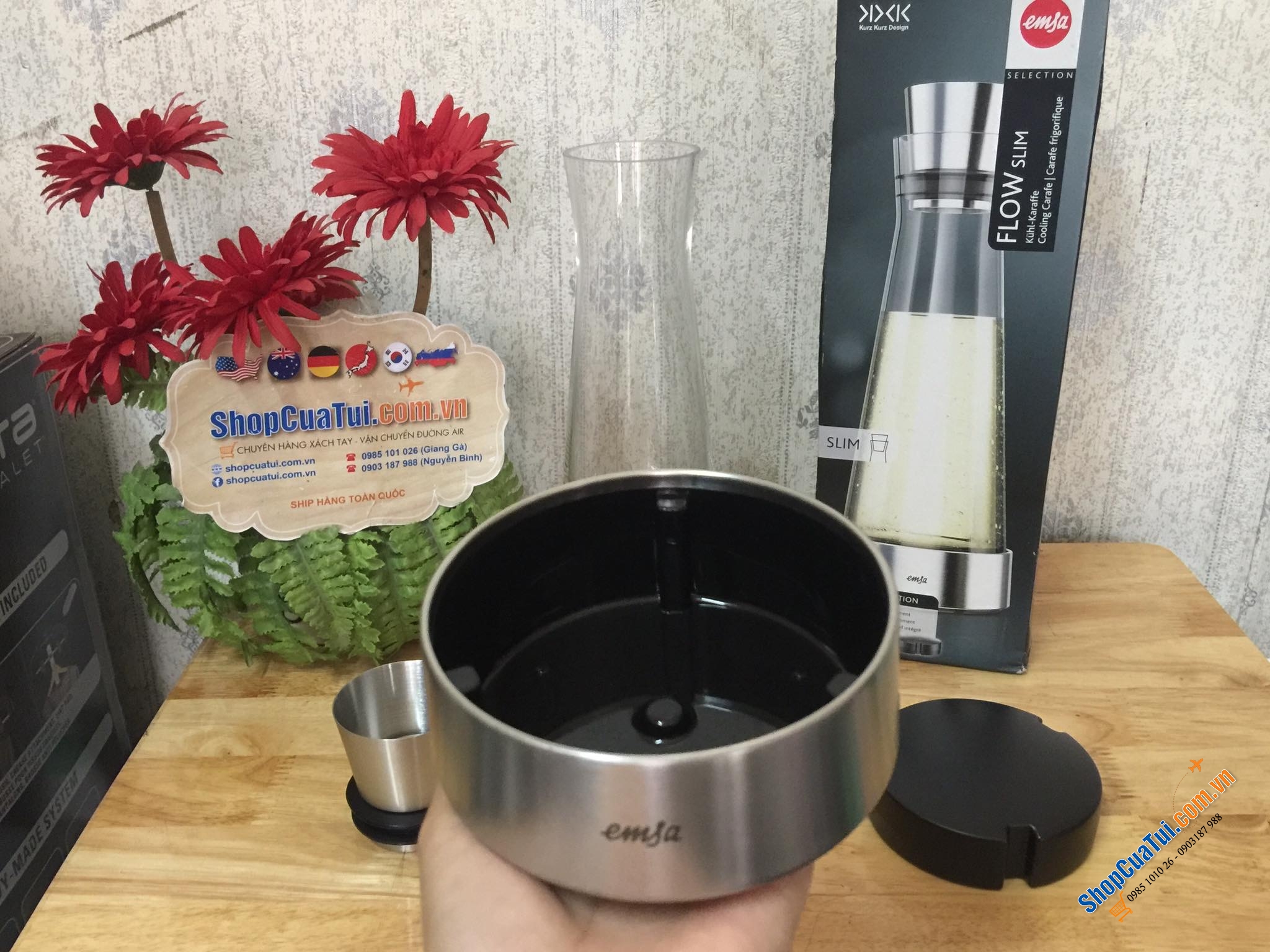 BÌNH GIỮ LẠNH EMSA GERMANY FLOW SLIM 1 LÍT
