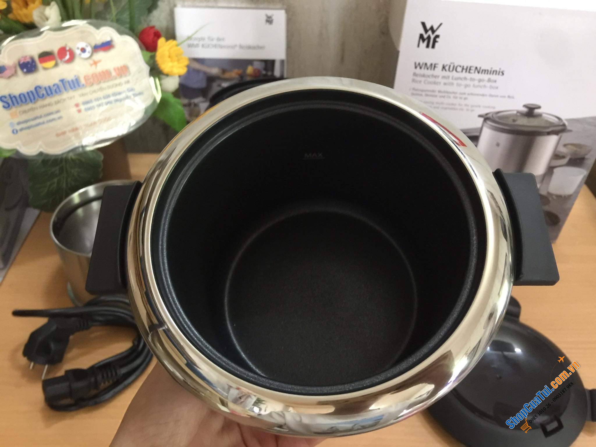 Nồi cơm điện nhỏ xinh WMF Dung tích 1l, nấu được khoảng 250gr gạo