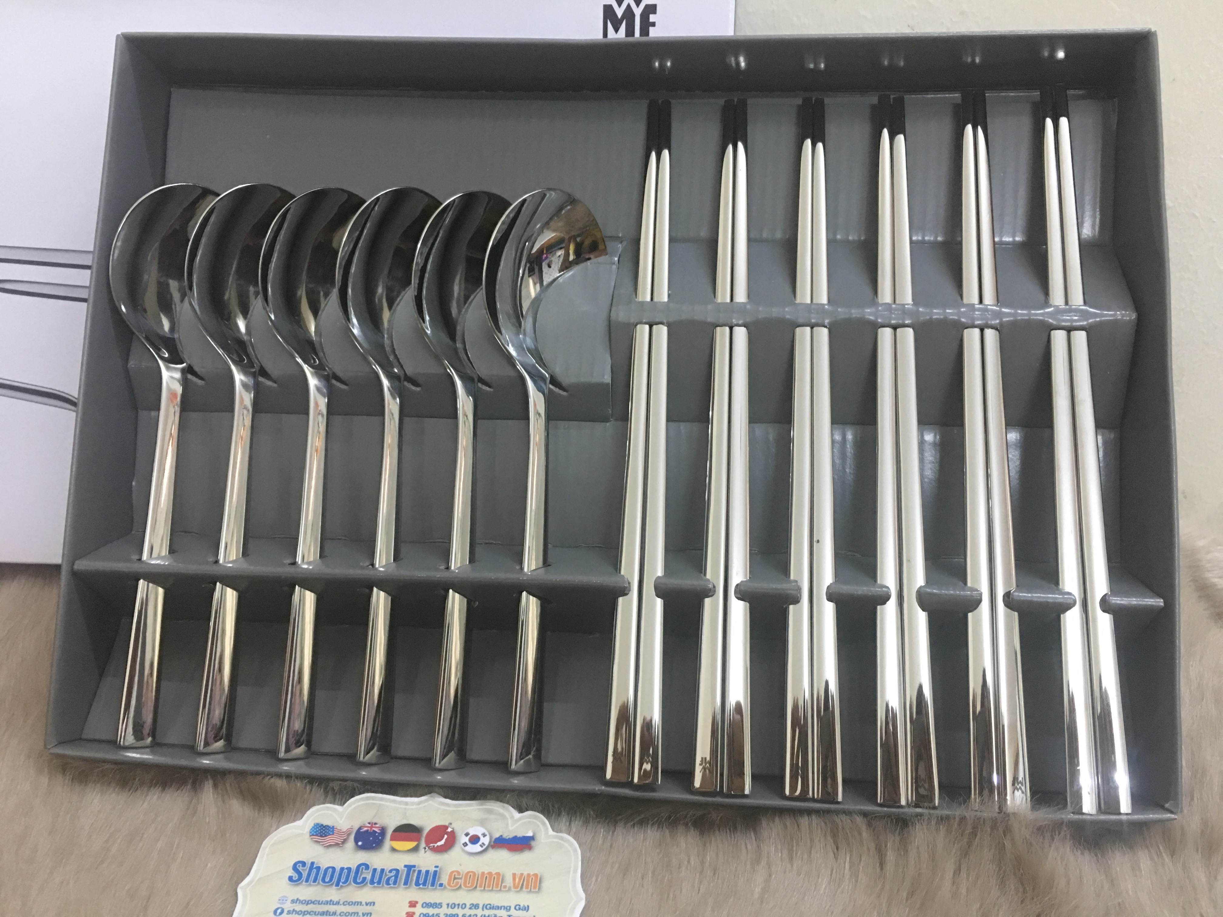 Set đũa thìa inox của WMF 6 người ăn