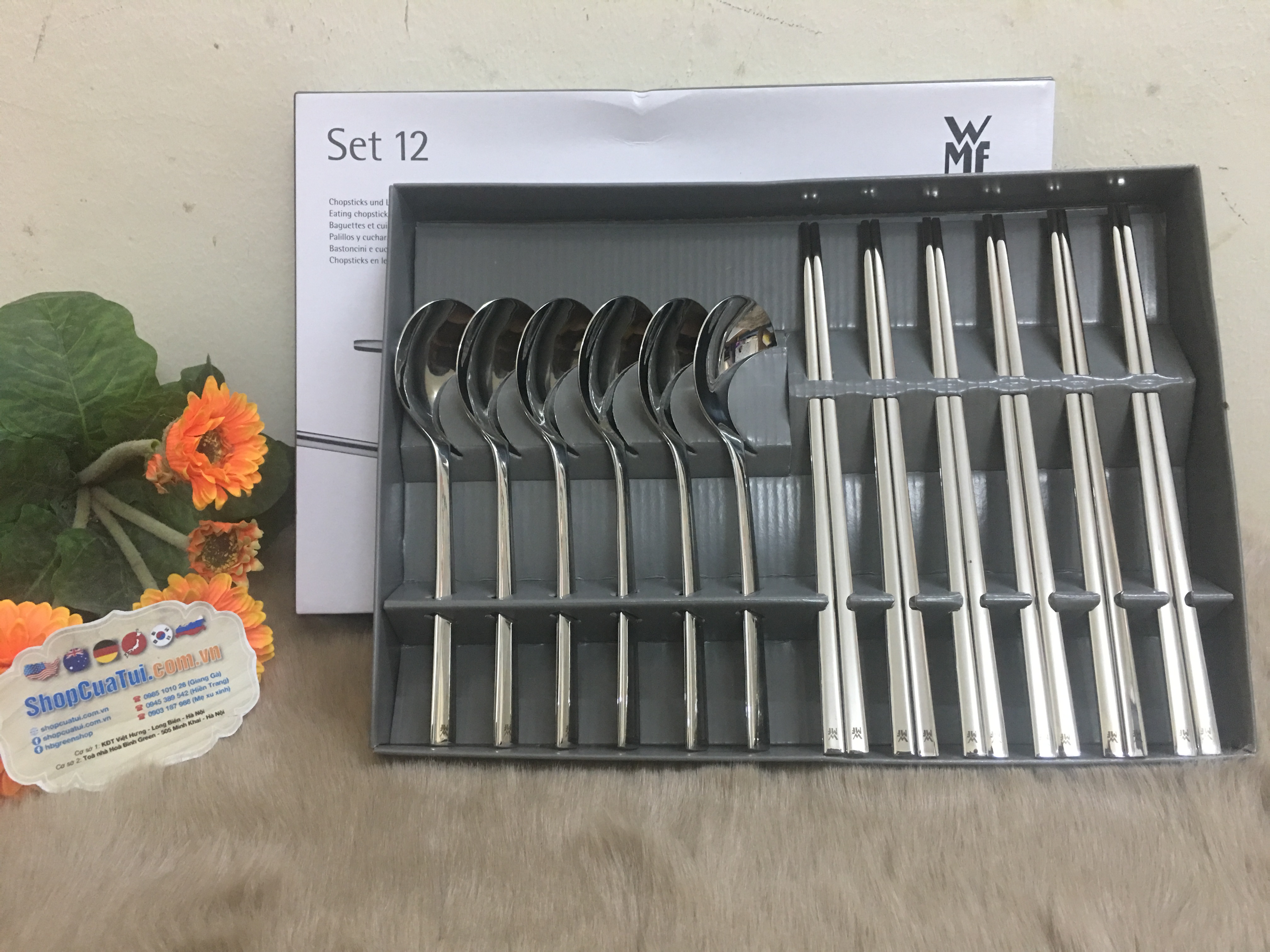 Set đũa thìa inox của WMF 6 người ăn