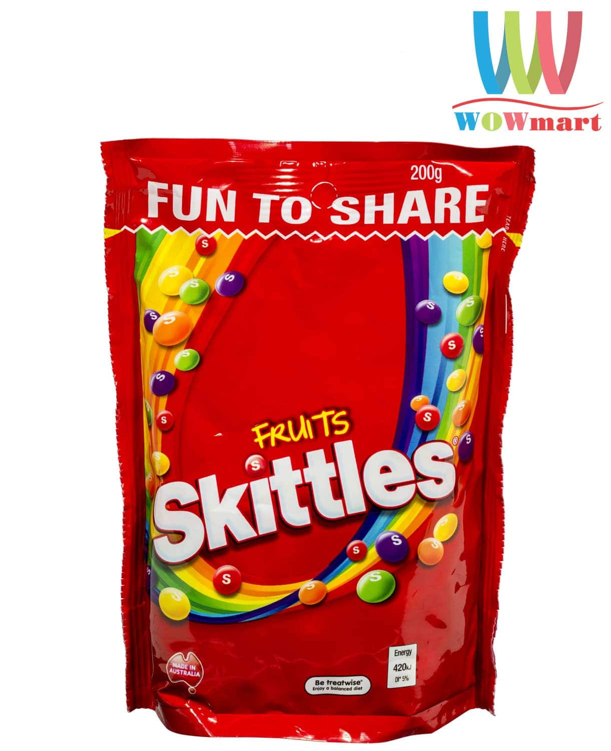 Kẹo Skittles gói 190g hoặc 200g tuỳ loại - Made in Áutralia - Úc