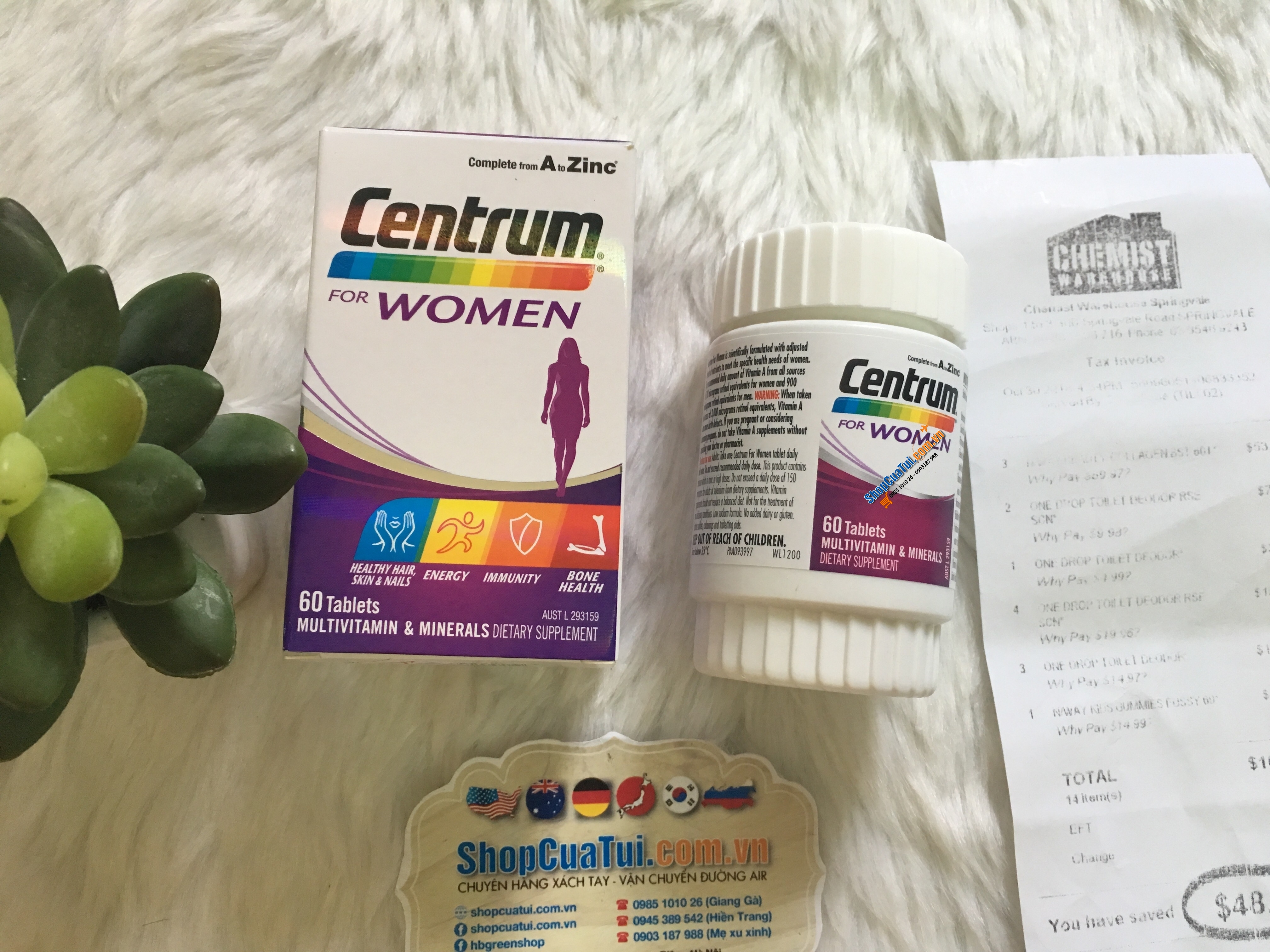 Vitamin tổng hợp cho phụ nữ Centrum for women 60 viên