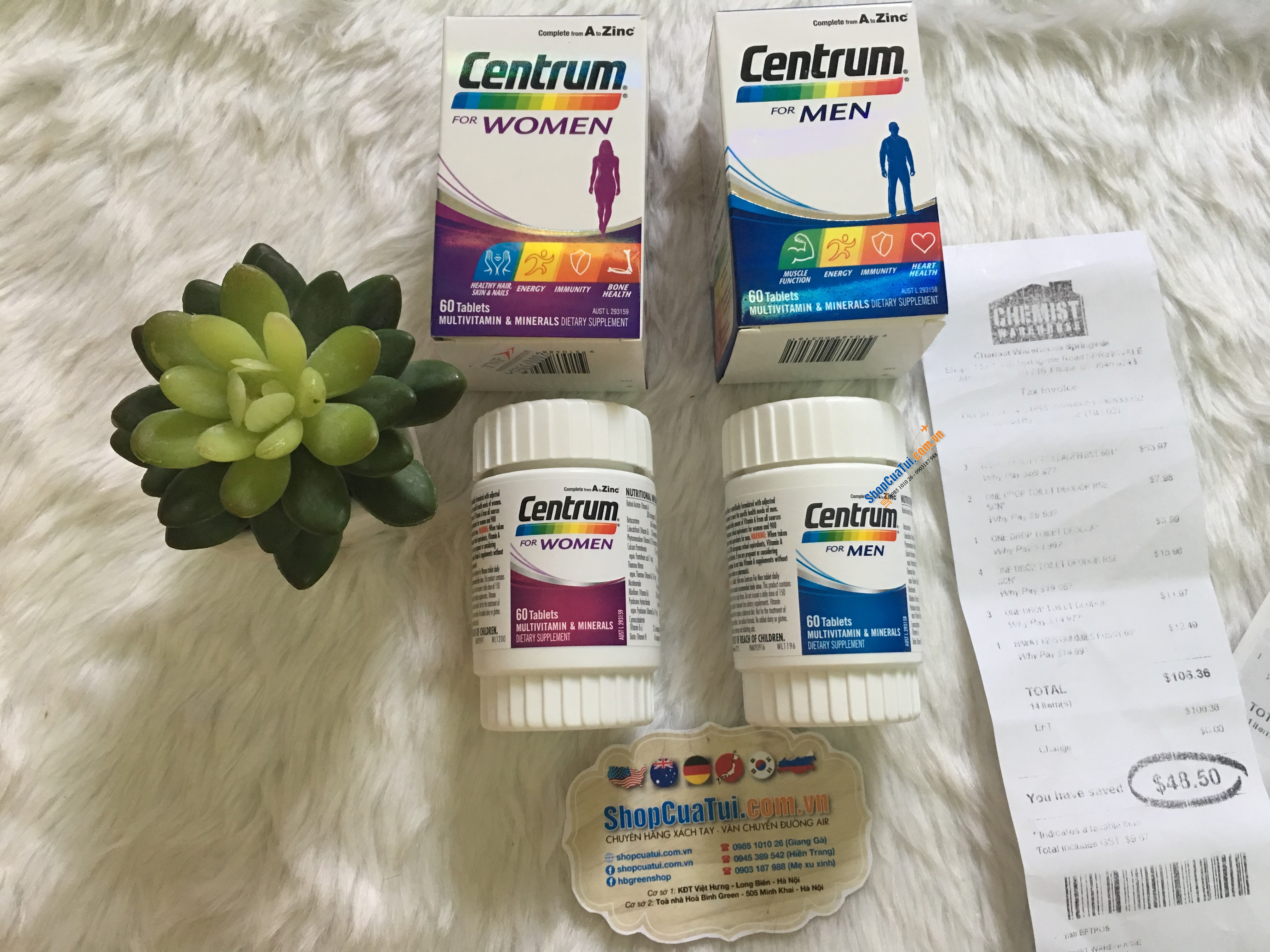 Vitamin tổng hợp cho phụ nữ Centrum for women 60 viên