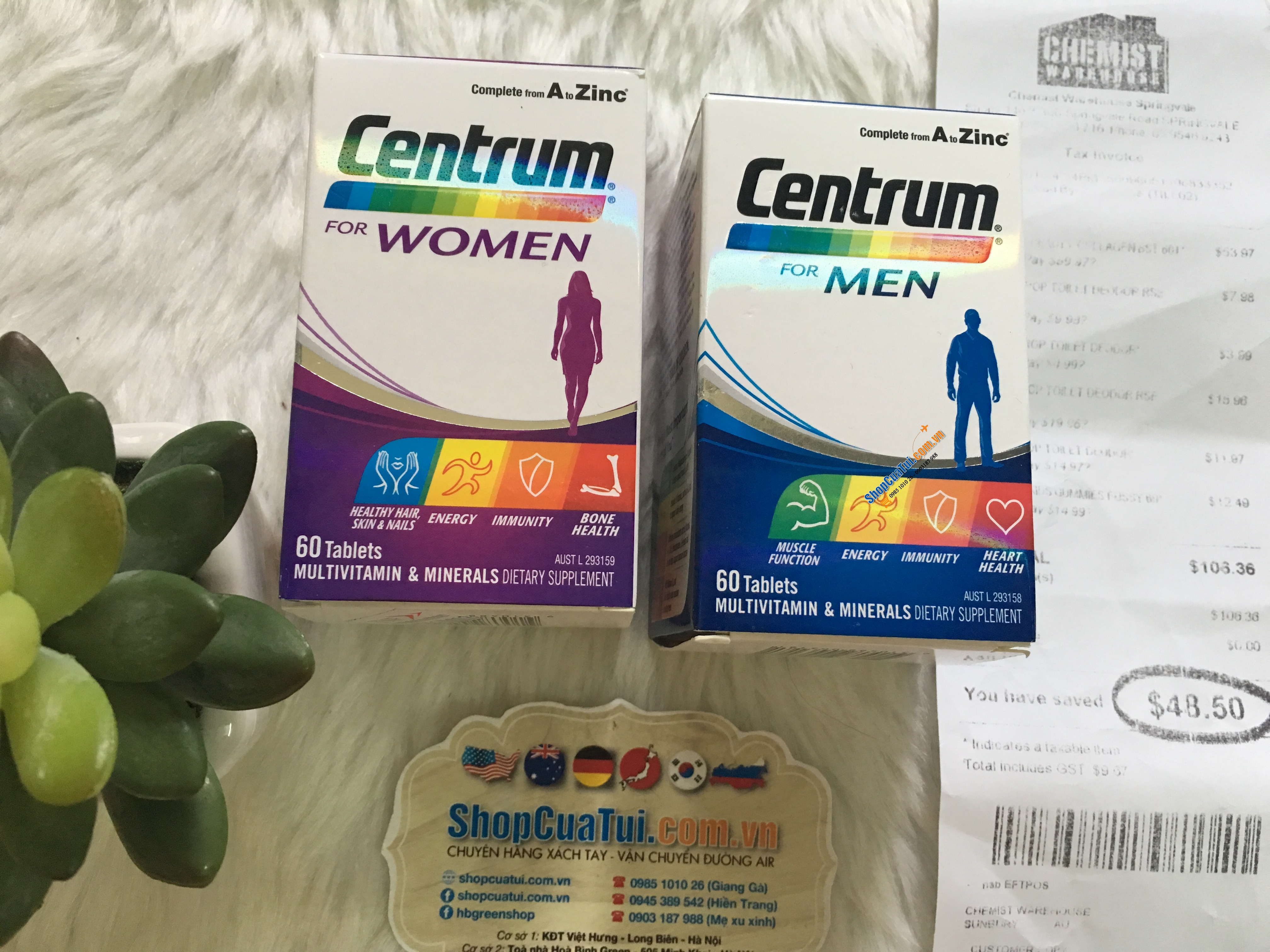 Vitamin tổng hợp cho nam giới Centrum For Men lọ 60 viên