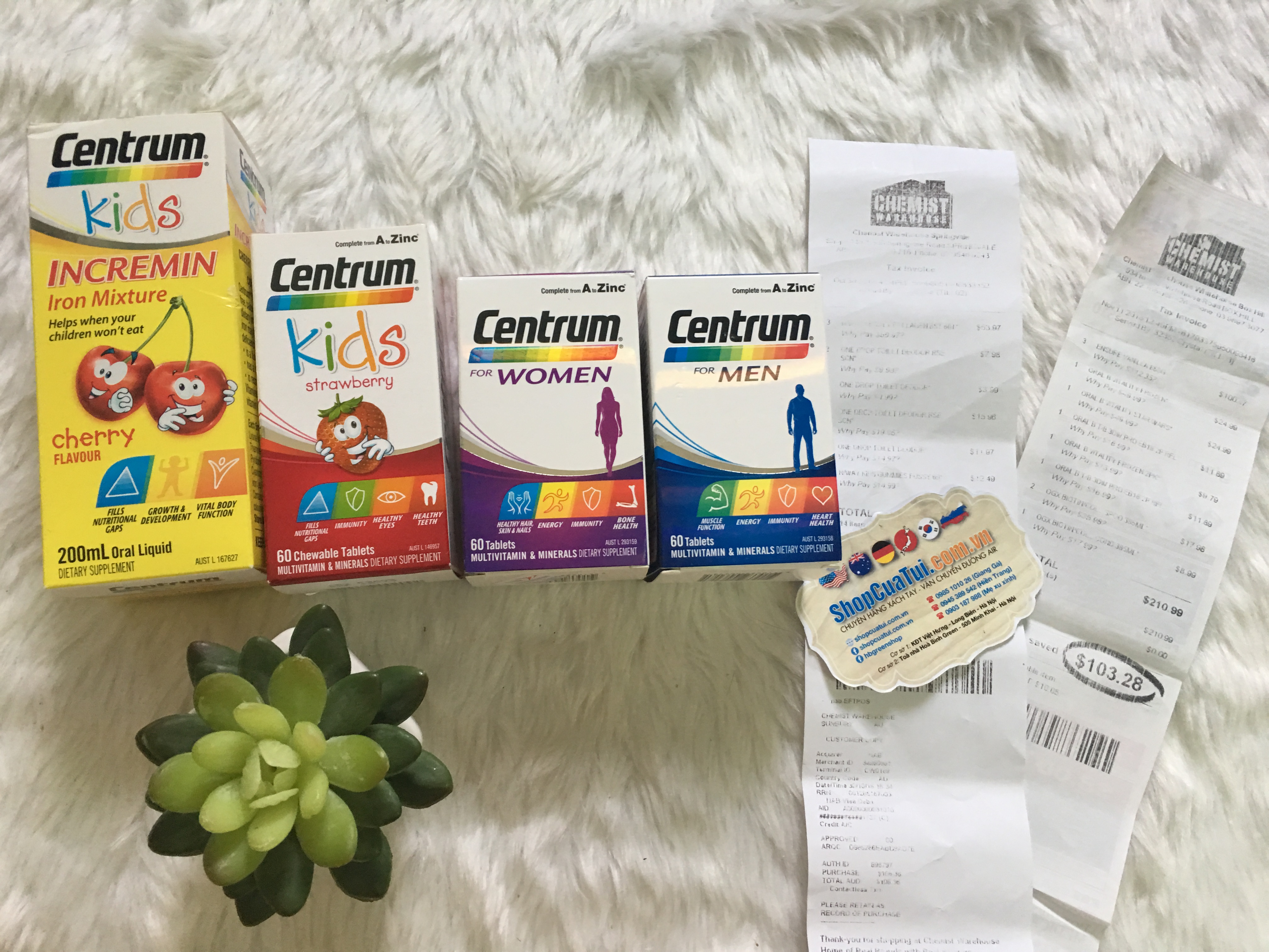 Centrum Kids Multi Vitamin Strawberry 60 Tablets dạng viên nhai vị dâu tây chứa 18 vitamin và khoáng chất cho bé từ 3 tuổi trở lên / hộp 60 viên