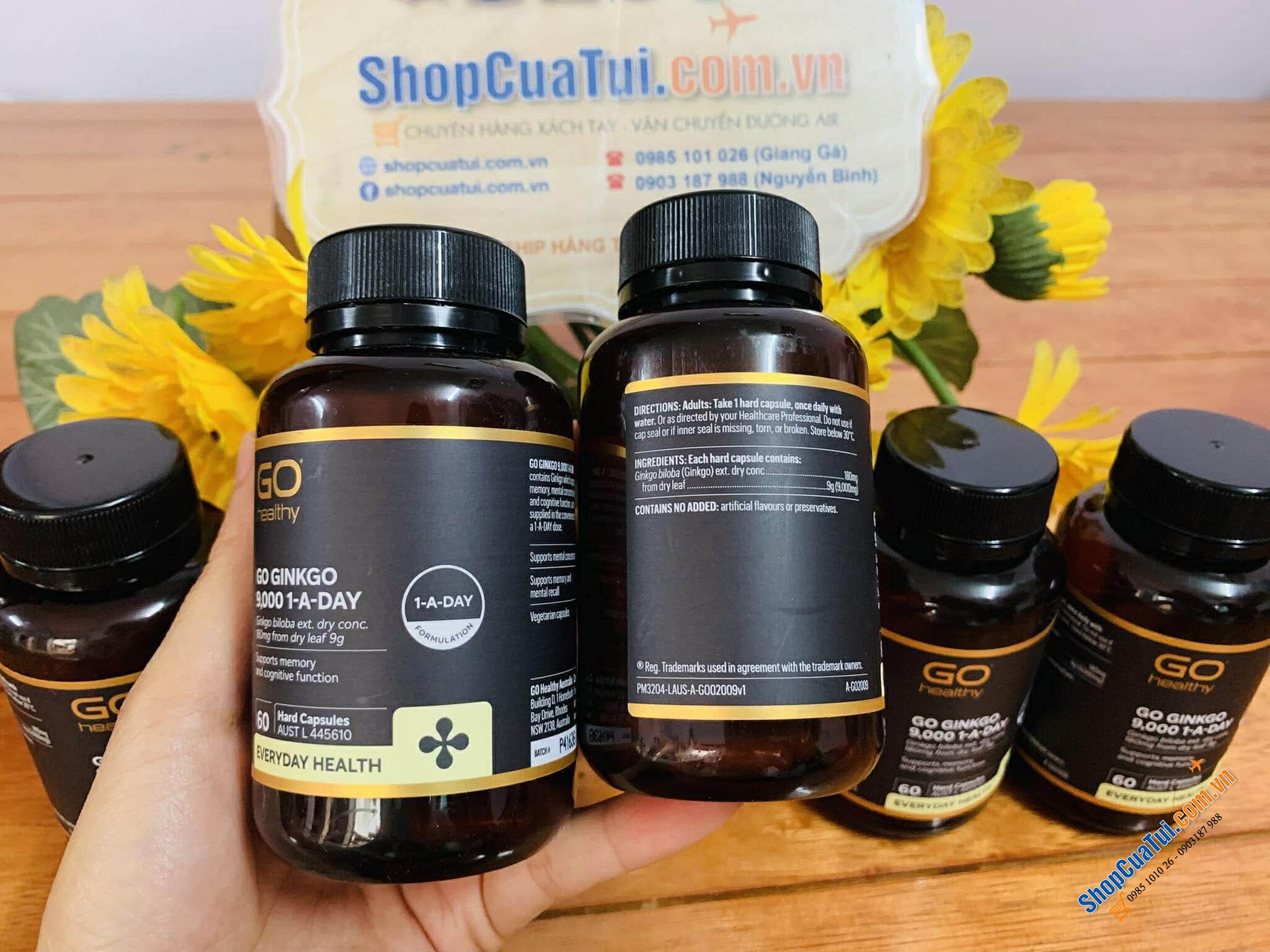 BỔ NÃO, HOẠT HUYẾT DƯỠNG NÃO GINKGO 9000mg - GO Healthy 60 viên - hỗ trợ trí nhớ và sự tập trung gấp 4,5 lần loại bình thường, hàm lượng ginkgo cao nhất hiện nay