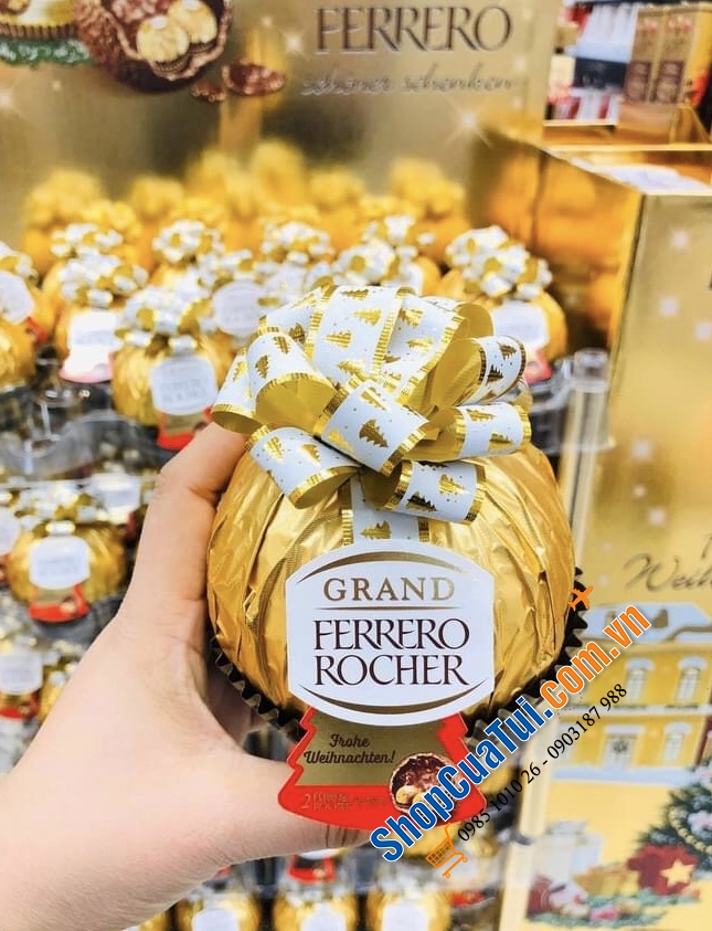 QUẢ CẦU SOCOLA GRAND FERRERO ROCHER 125g - HÀNG ĐỨC  - sô cô la chất lượng, thơm ngon