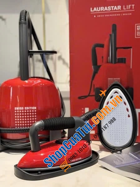 Bàn là cây hơi nước Laurastar Lift Swiss Edition made in EU màu đỏ - dòng cực khoẻ - BÀN LÀ CÂY SIÊU SANG LAURASTAR - THUỴ SĨ